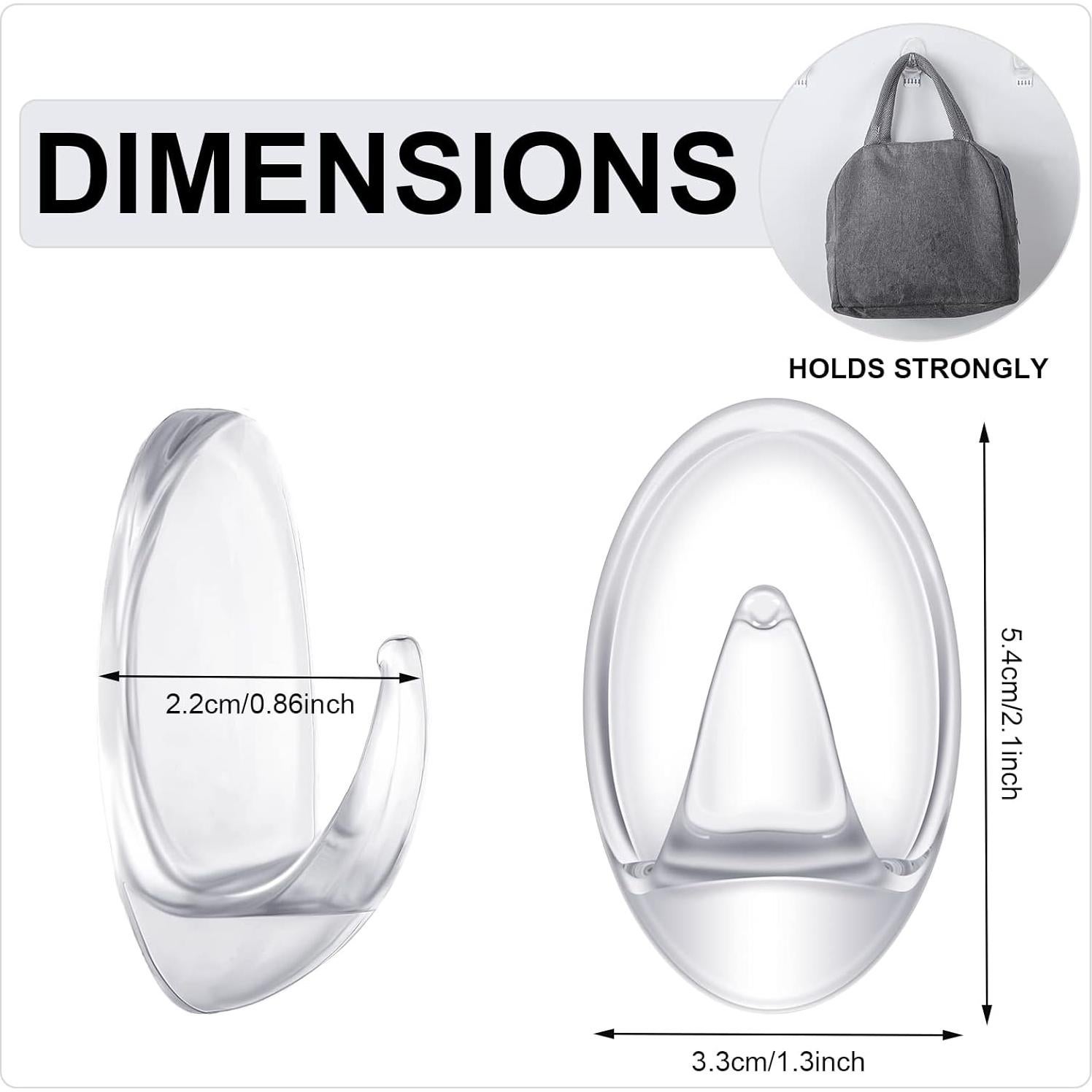 Ganchos Adhesivos Transparentes Blulu 12 Pcs 1.8 kg Max