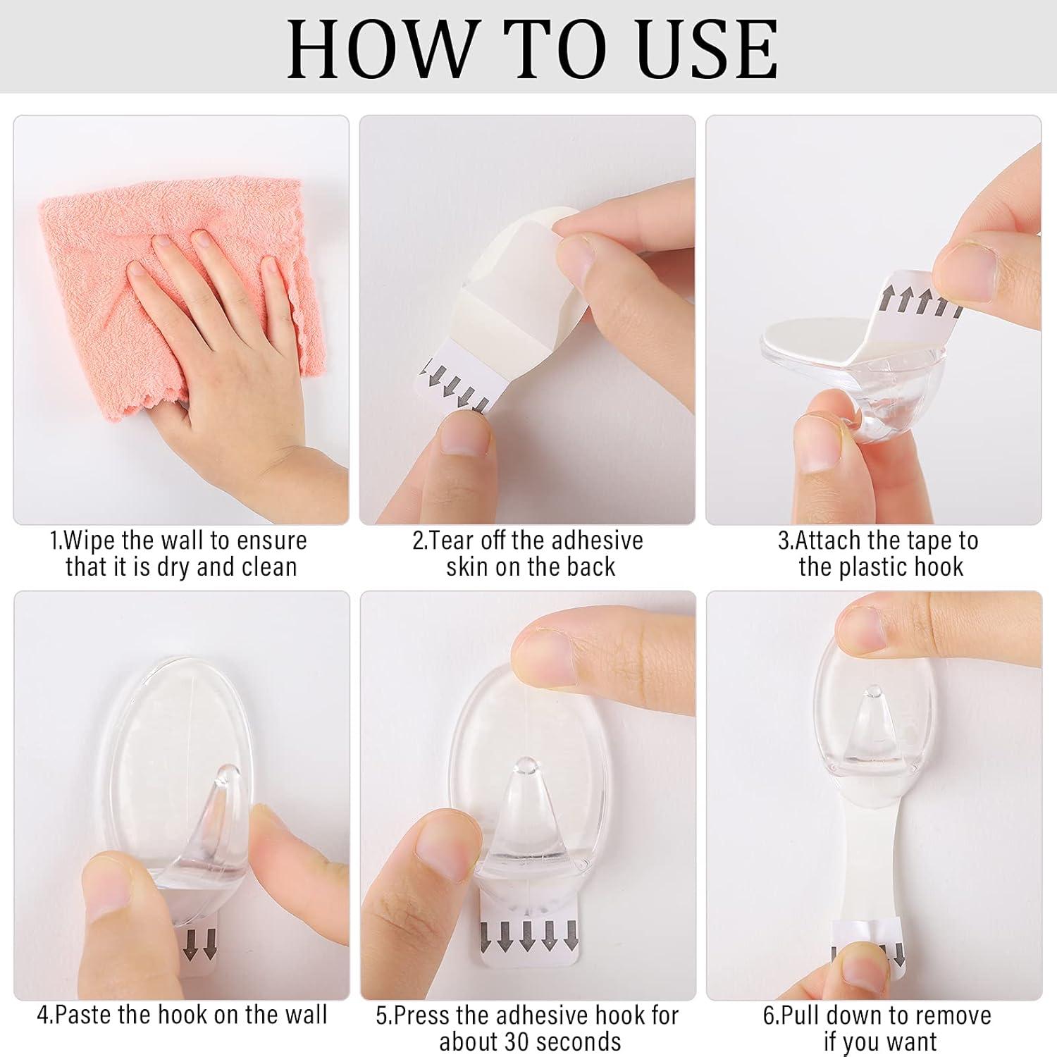 Ganchos Adhesivos Transparentes Blulu 12 Pcs 1.8 kg Max