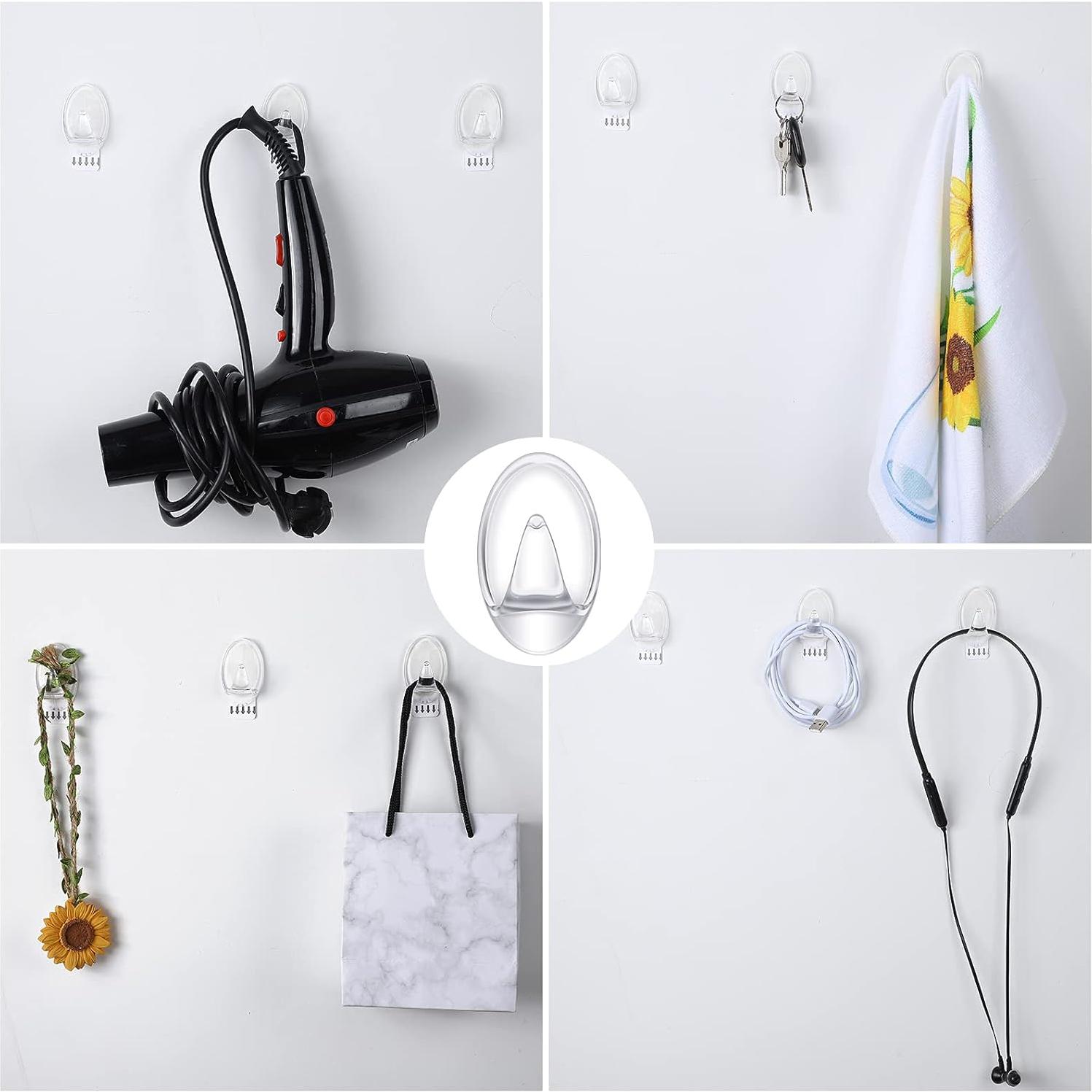 Ganchos Adhesivos Transparentes Blulu 12 Pcs 1.8 kg Max