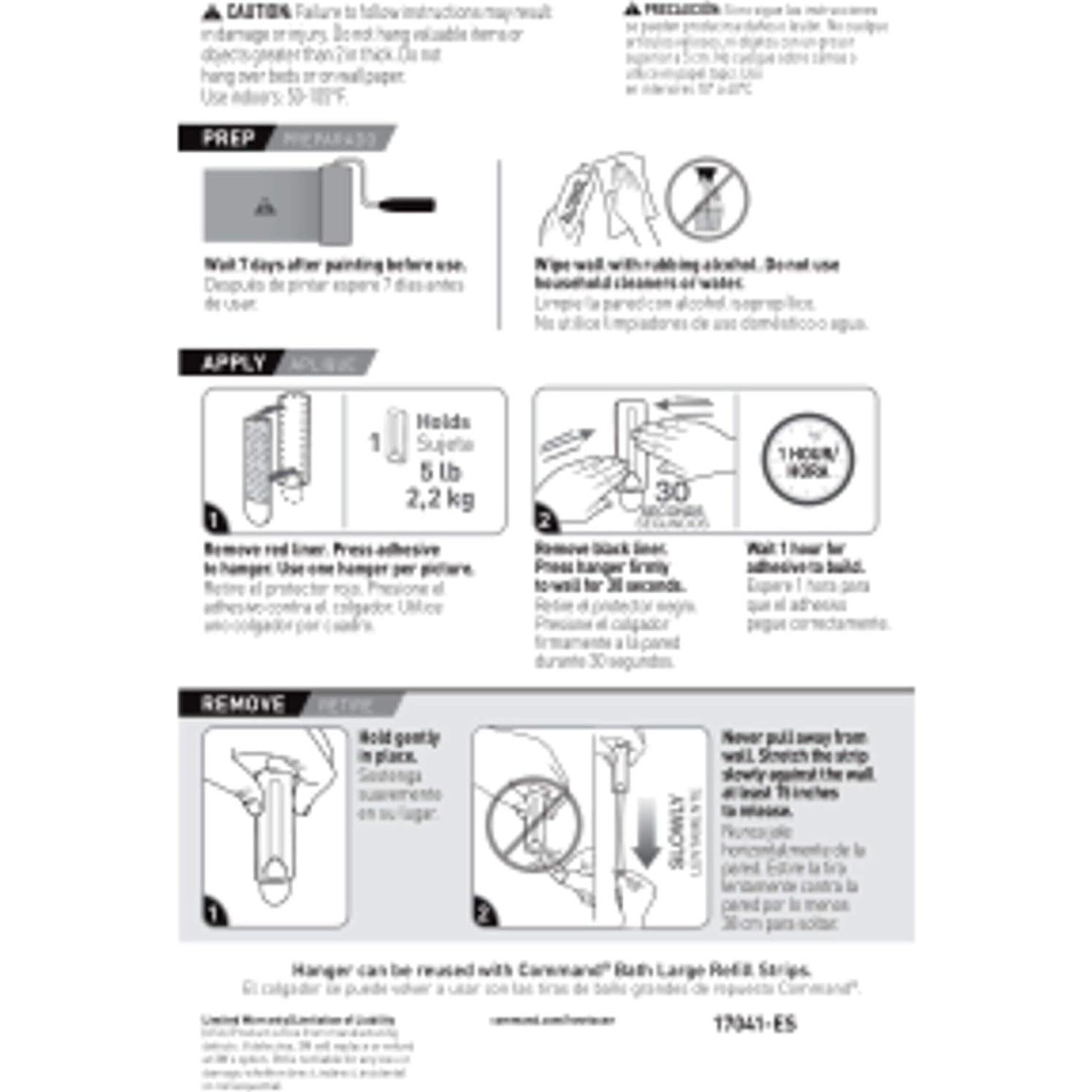 Ganchos de Respaldo de Alambre Command 3M - Soporta 1.36 kg