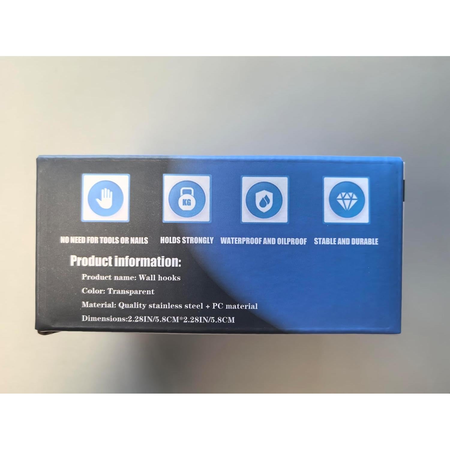 Ganchos Adhesivos de Pared WOVU - 10 Piezas, 15 kg, Transparente