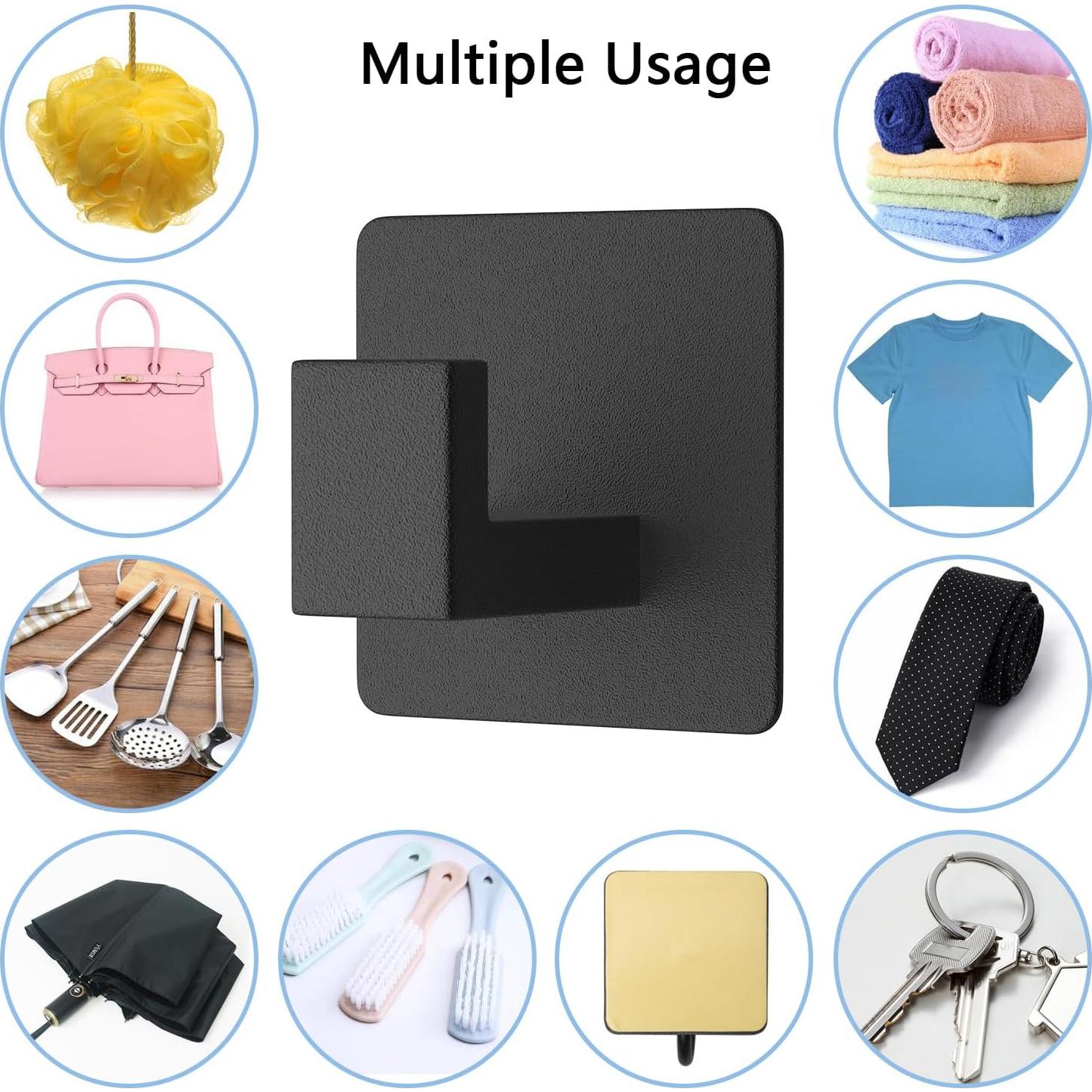 Ganchos Adhesivos VAEHOLD 4 Pack Alta Resistencia Negro