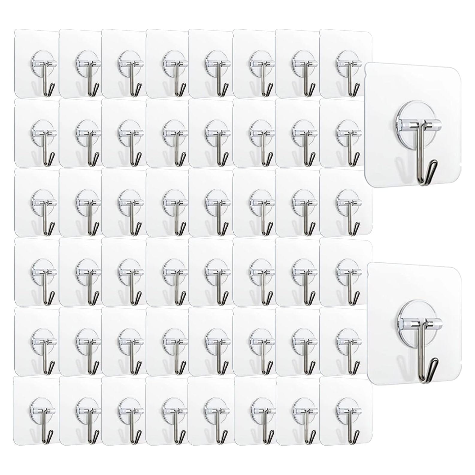 150 Ganchos Adhesivos Transparentes Aellabus 10 kg para Pared