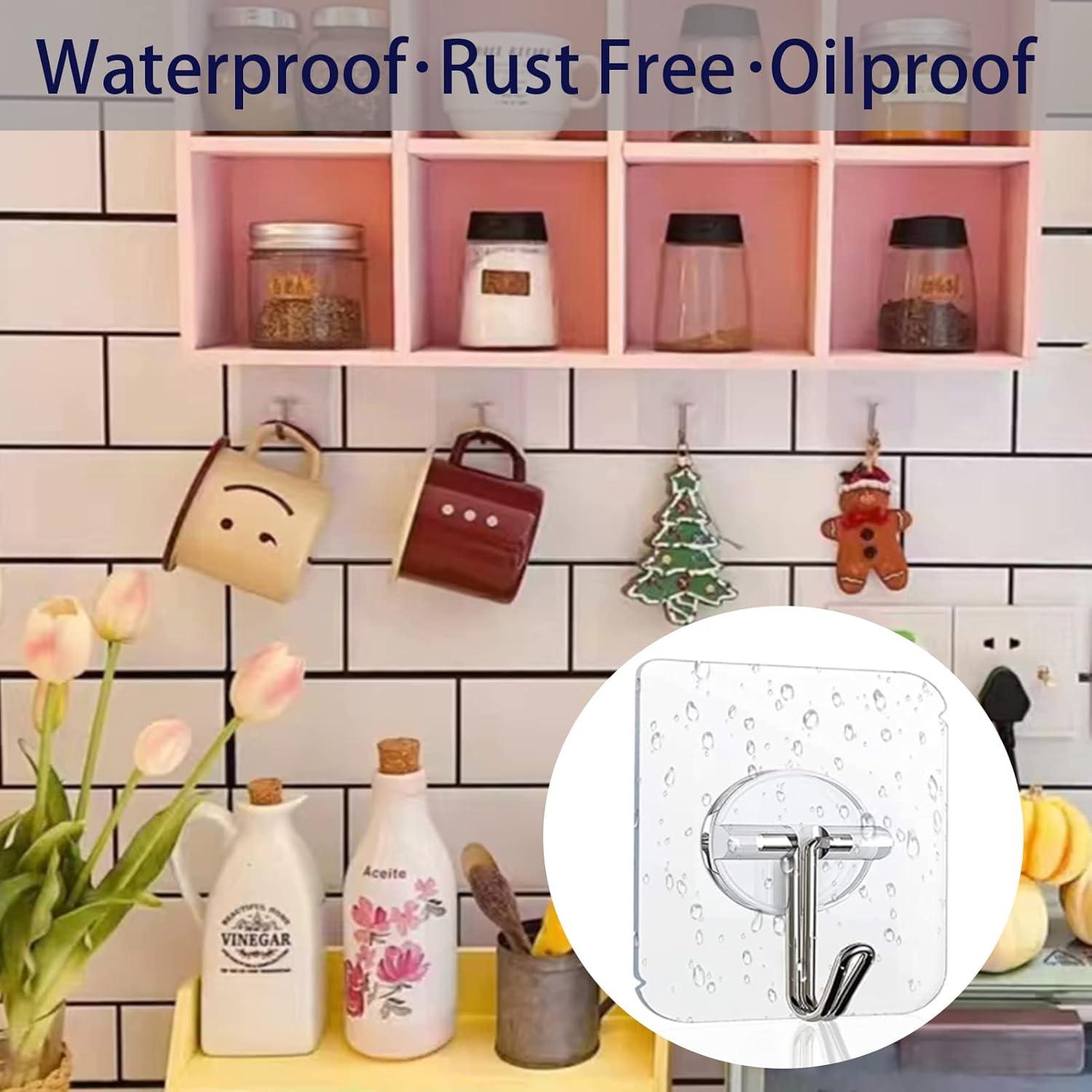 150 Ganchos Adhesivos Transparentes Aellabus 10 kg para Pared