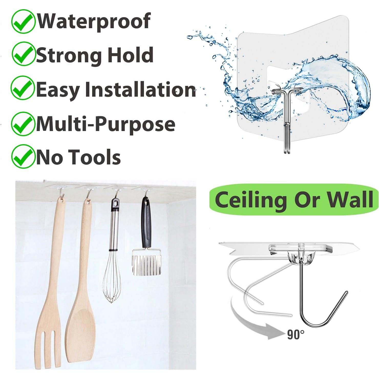 Ganchos Adhesivos de Alta Resistencia Nabreeli 12 Pcs 6.8 kg