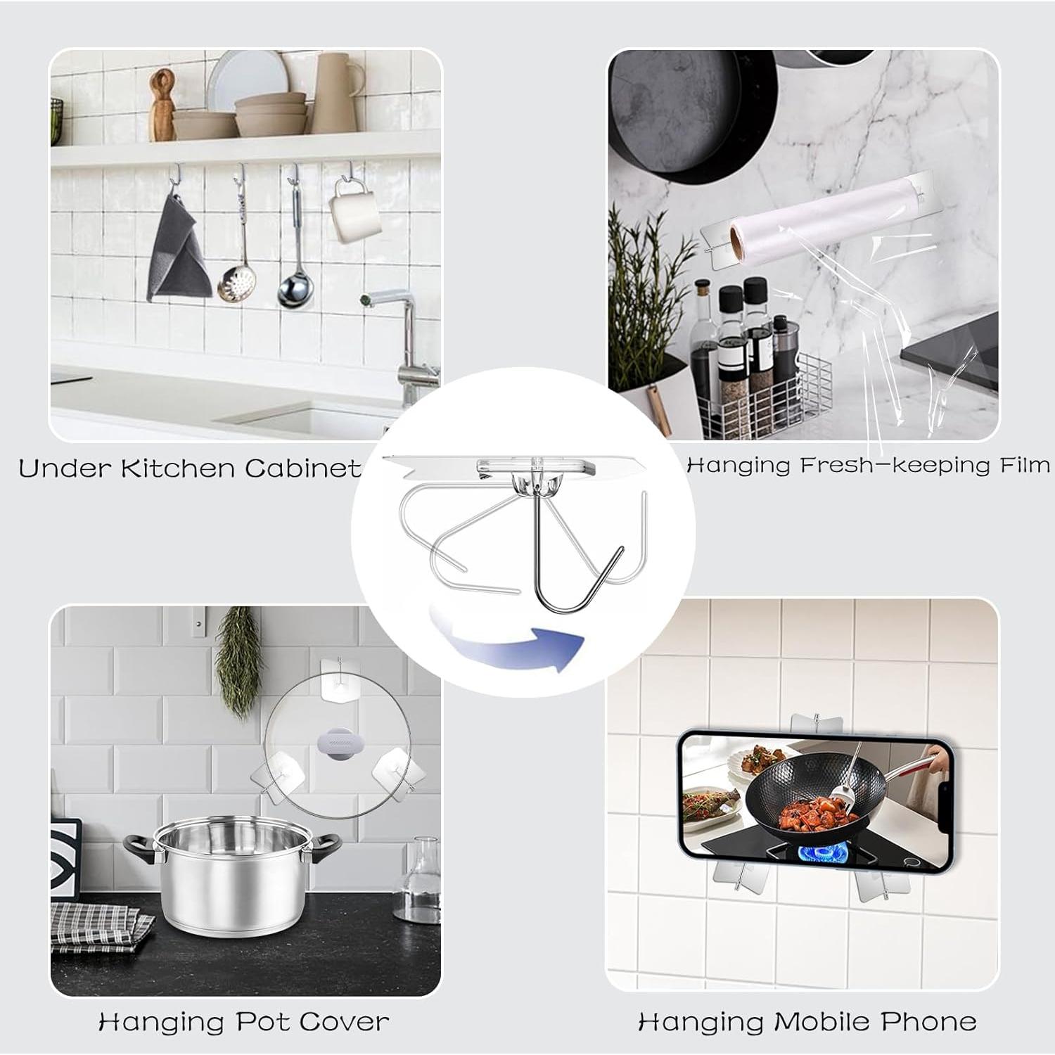 Ganchos Adhesivos de Alta Resistencia Nabreeli 12 Pcs 6.8 kg