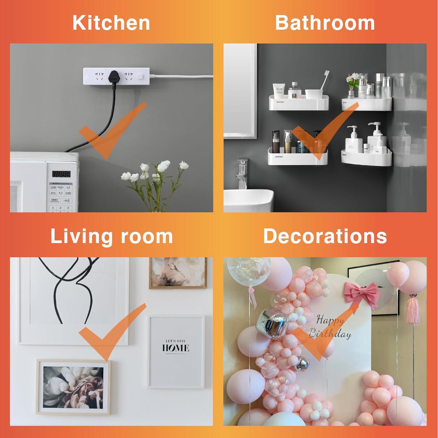 Tiras Adhesivas para Colgar Cuadros MOVELYST 28 Pares Blancas