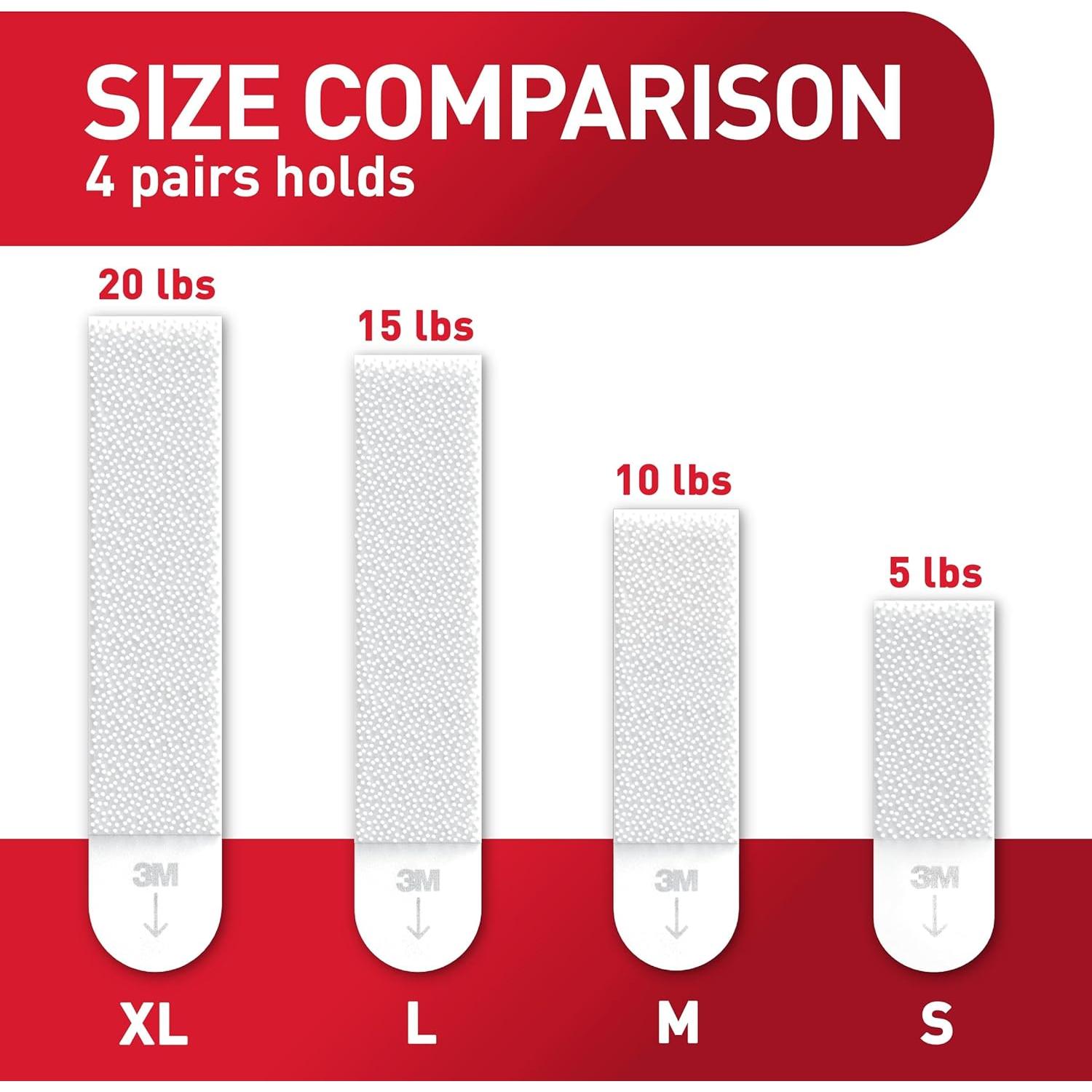 Tiras para Colgar Cuadros Command XL 20 lb - 8 Pares Blancas