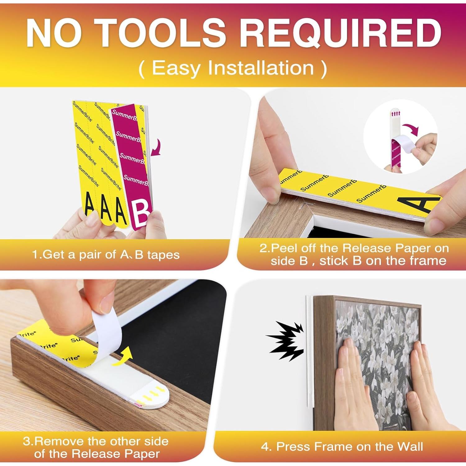 Tiras Adhesivas para Colgar Cuadros Summerbrite XL 40 Tiras