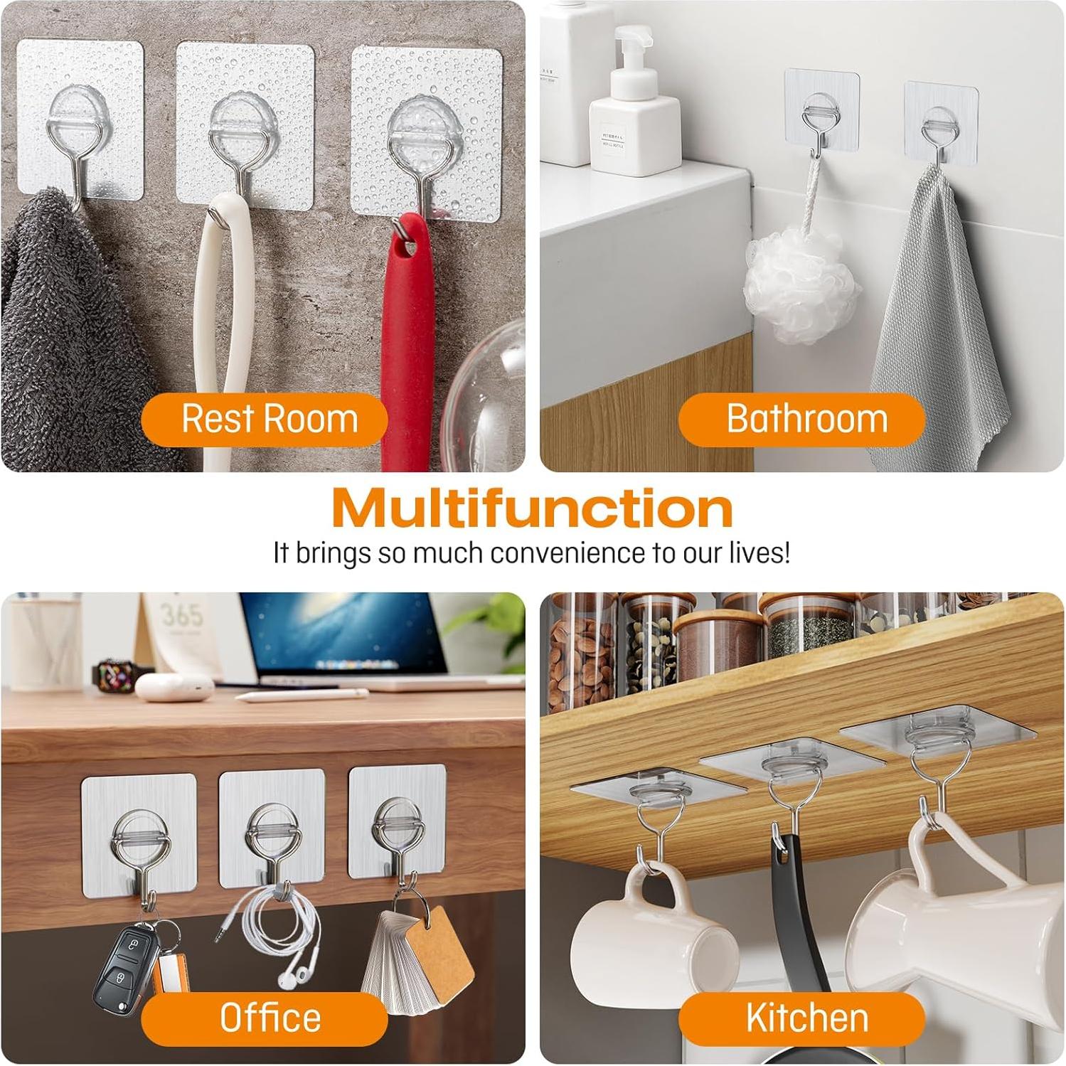 Ganchos Adhesivos YSJNUS 20 Unidades Carga Pesada 15kg