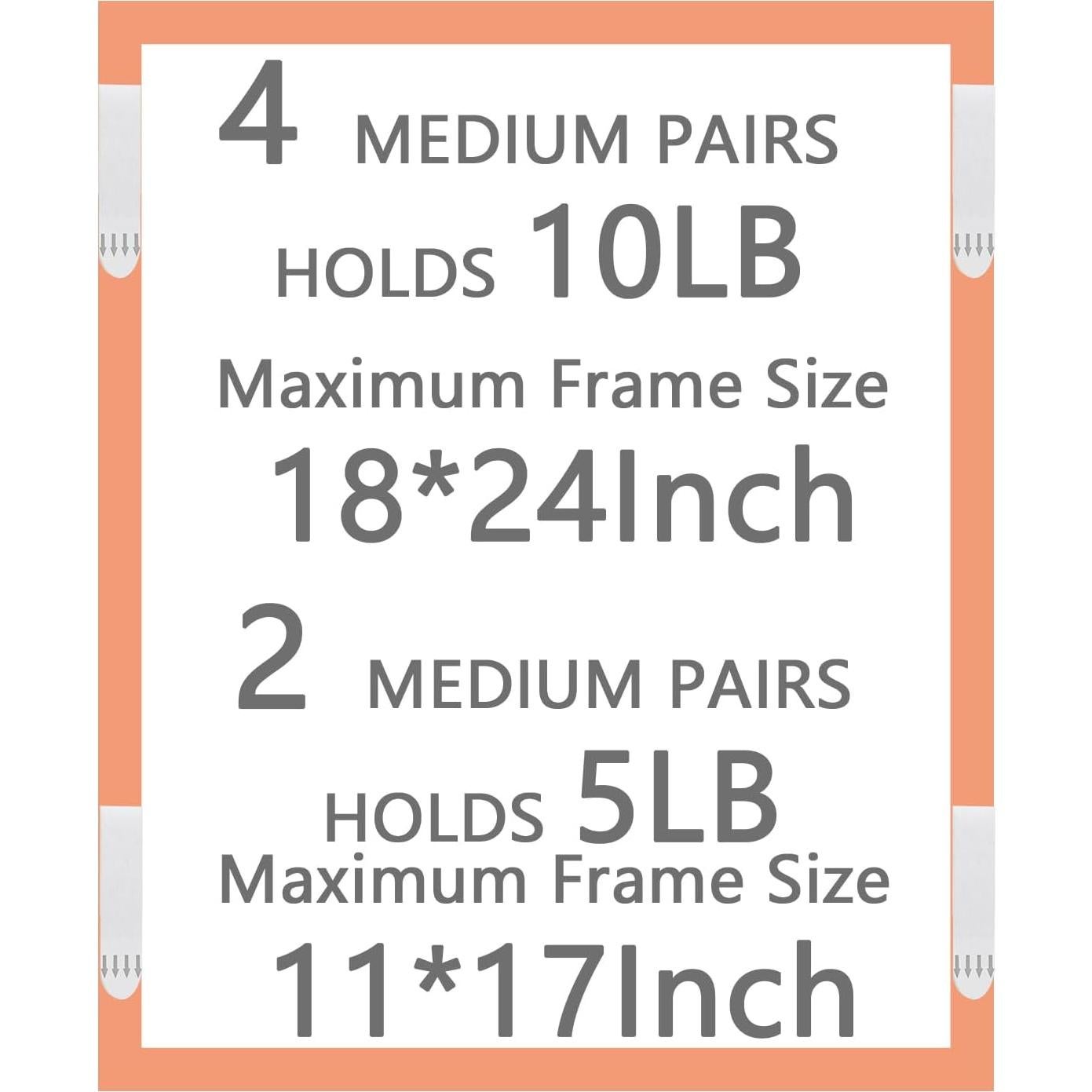 Tiras adhesivas para colgar cuadros Gisde, 20 pares medianas