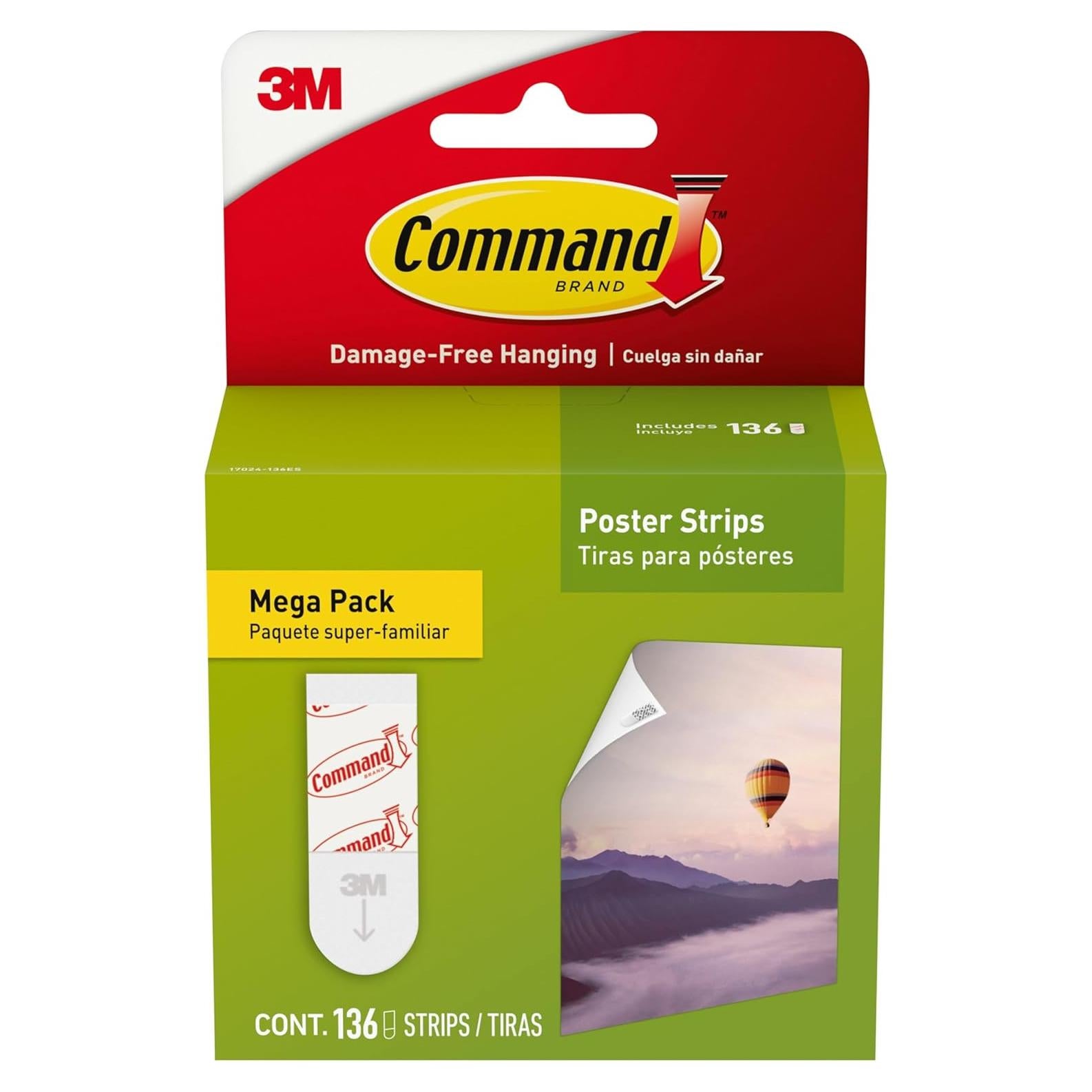 Tiras Adhesivas para Póster Command 136 Unidades Blancas