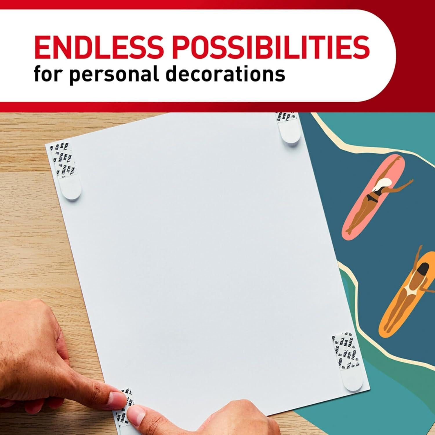 Tiras Adhesivas para Póster Command 136 Unidades Blancas