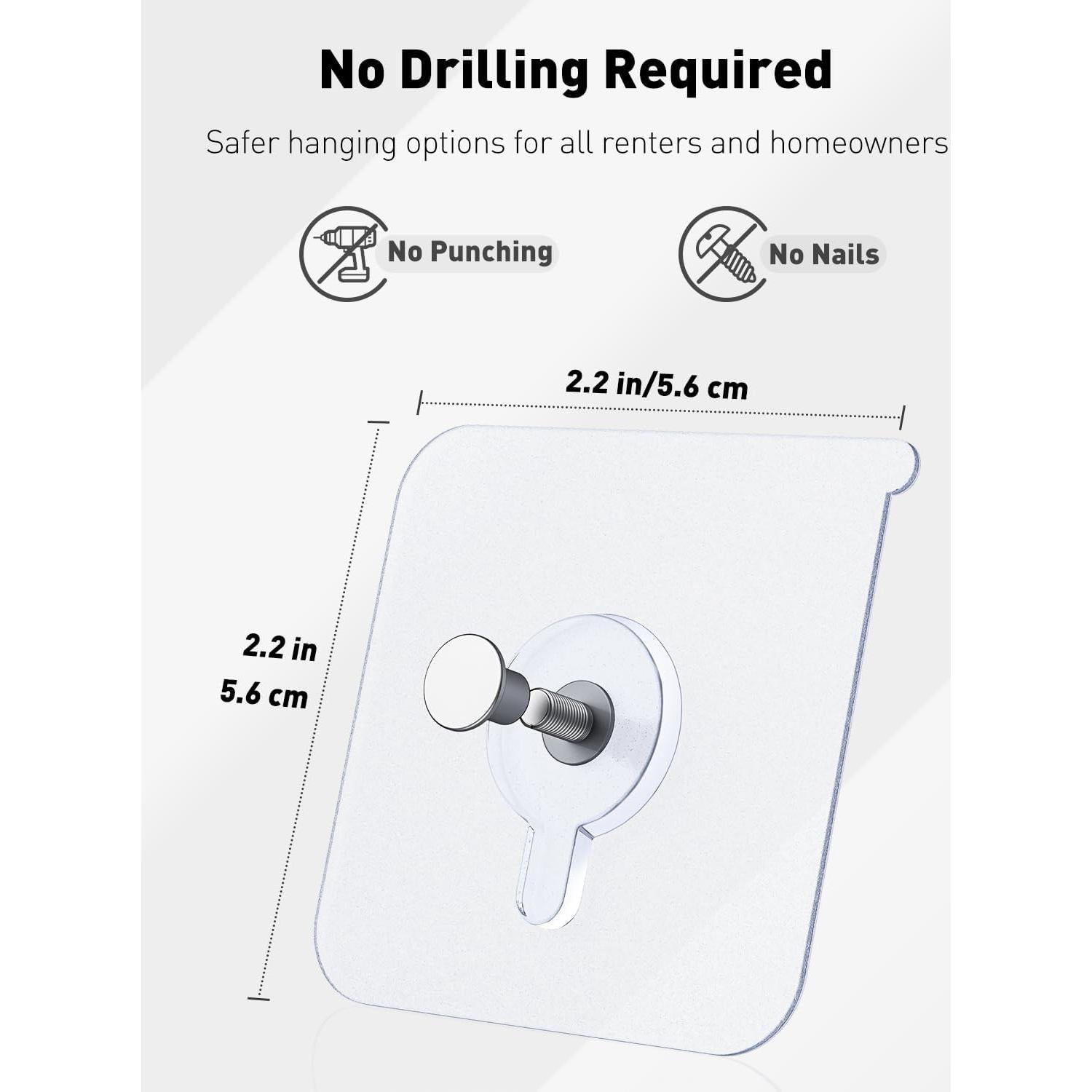 Ganchos Adhesivos Uniclife 20 Pcs 15 kg Alta Resistencia