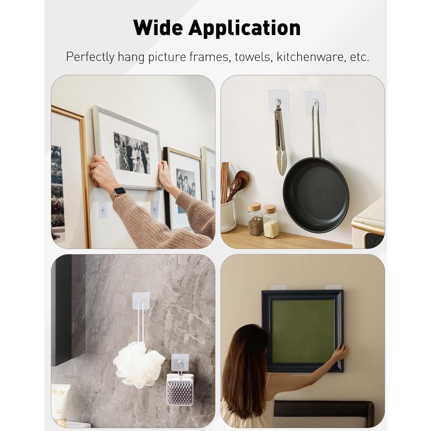 Ganchos Adhesivos Uniclife 20 Pcs 15 kg Alta Resistencia