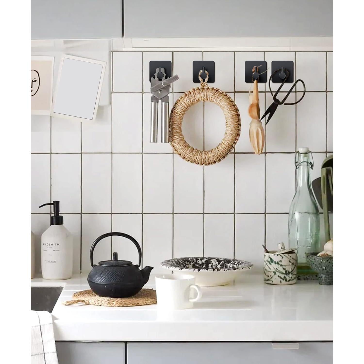 Ganchos Adhesivos para Toallas XdgeLoad Negro Mate 4 Pzas