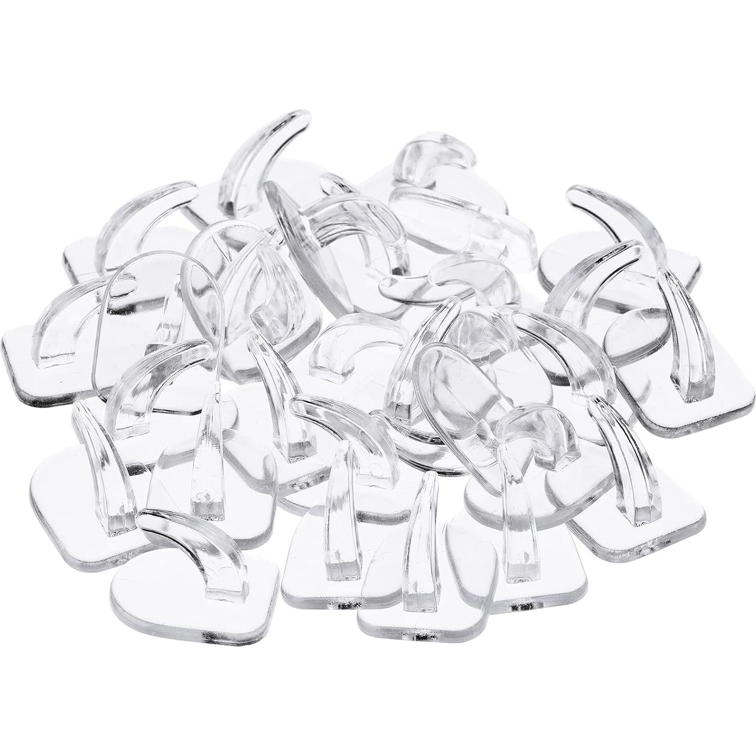 Ganchos Adhesivos Transparentes Queekay 30 Piezas Reutilizables