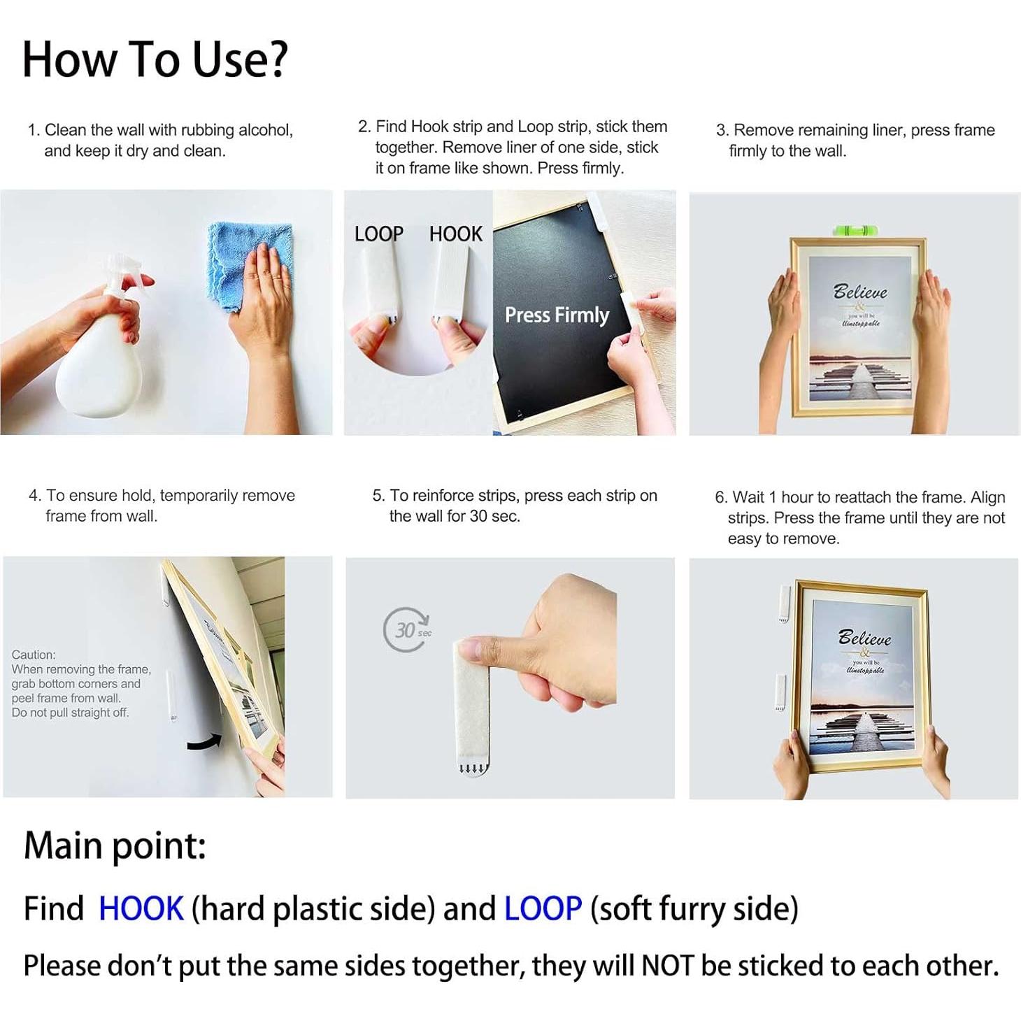 Tiras Adhesivas para Colgar Imágenes Karsbarwe 32 Pares