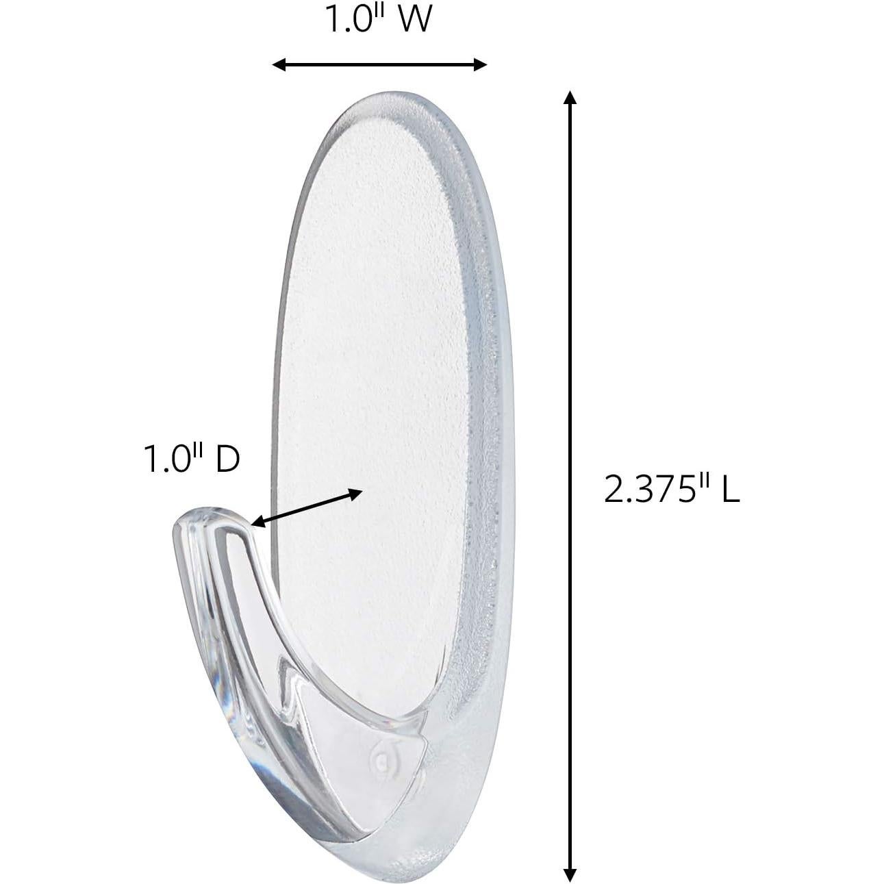 Ganchos Ovalados Command 3M, 6 Ganchos, 10 Tiras, Transparente