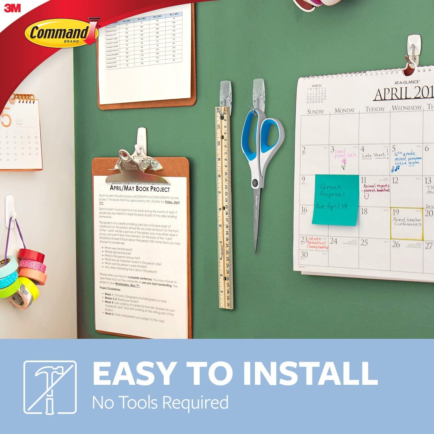 Ganchos Ovalados Command 3M, 6 Ganchos, 10 Tiras, Transparente