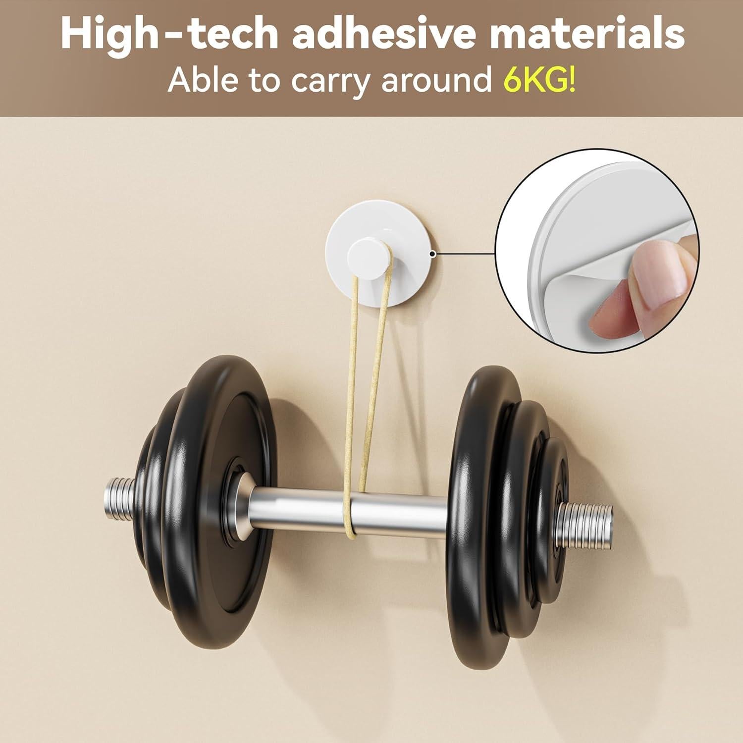 Gancho Adhesivo para Pared Bussdis 4 Piezas Acero Inoxidable Blanco