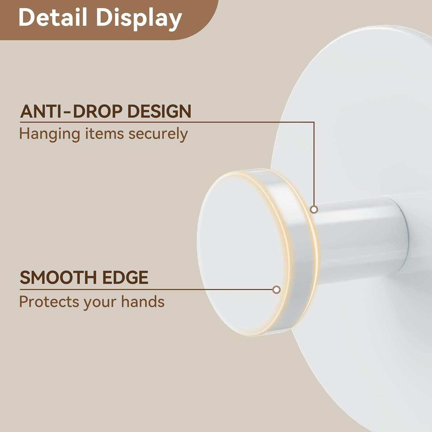 Gancho Adhesivo para Pared Bussdis 4 Piezas Acero Inoxidable Blanco