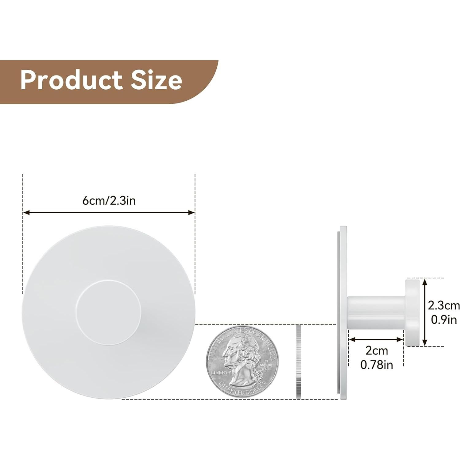 Gancho Adhesivo para Pared Bussdis 4 Piezas Acero Inoxidable Blanco