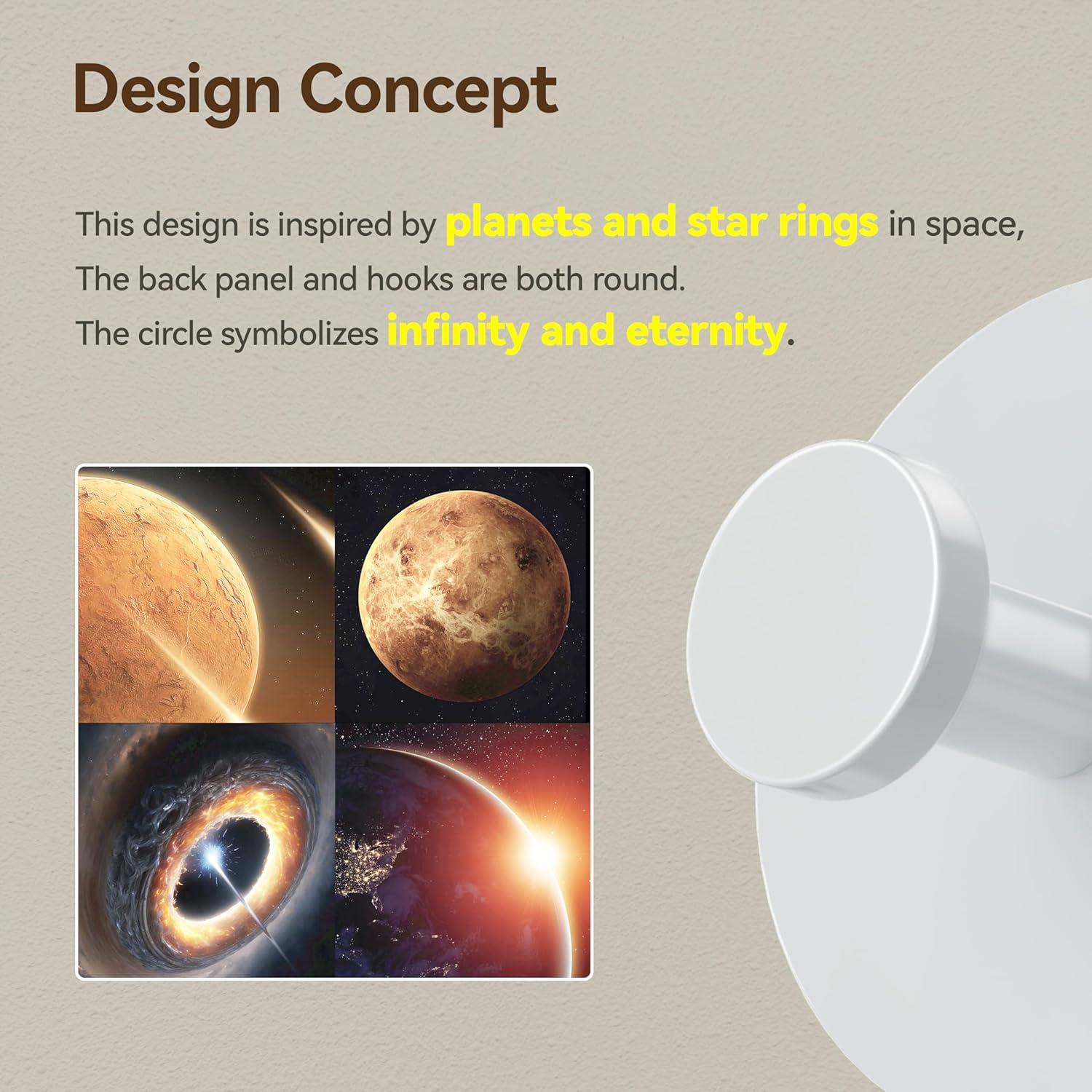 Gancho Adhesivo para Pared Bussdis 4 Piezas Acero Inoxidable Blanco