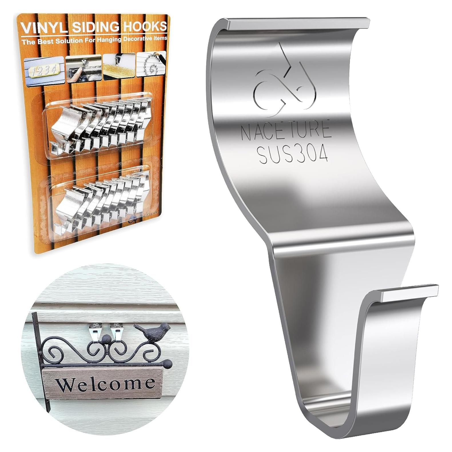 Ganchos de Vinilo NACETURE 20 Clips Pesados para Siding