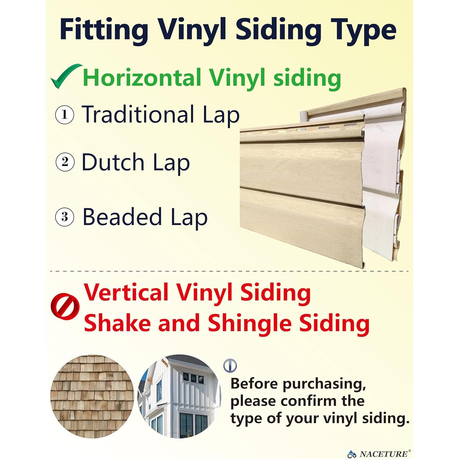 Ganchos de Vinilo NACETURE 20 Clips Pesados para Siding