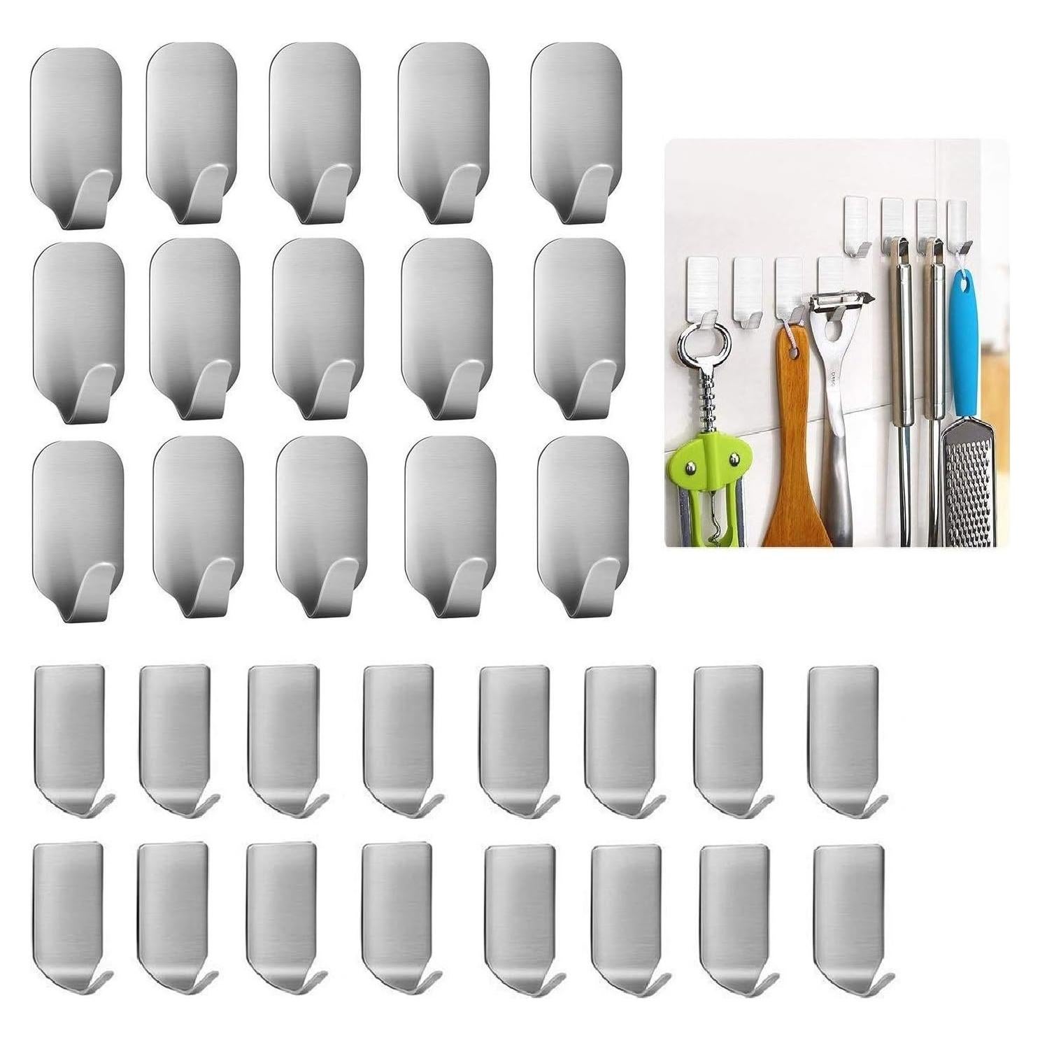 Ganchos Adhesivos Newraturner 32p Acero Inoxidable Alta Resistencia