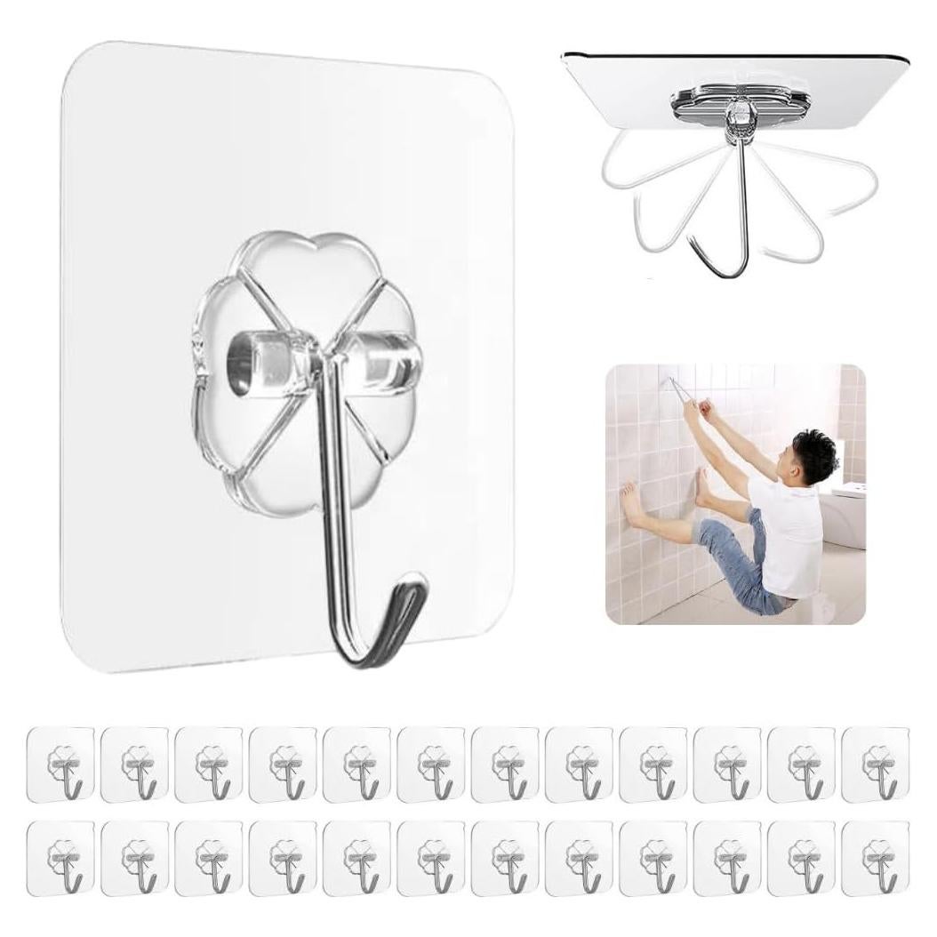 Ganchos Adhesivos Home Store Vibe - 24 Piezas, 15 kg, Transparente