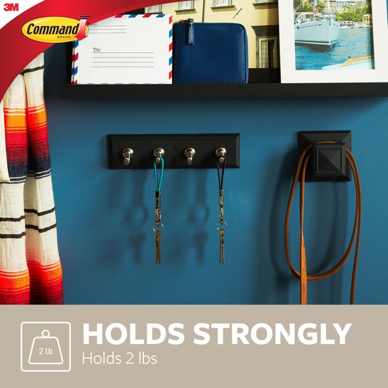 Riel de Llaves 3M Pizarra 20.32 cm con 4 Ganchos Removibles