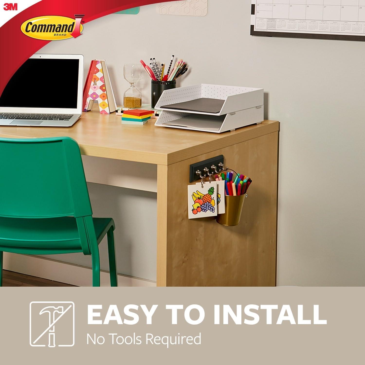 Riel de Llaves 3M Pizarra 20.32 cm con 4 Ganchos Removibles