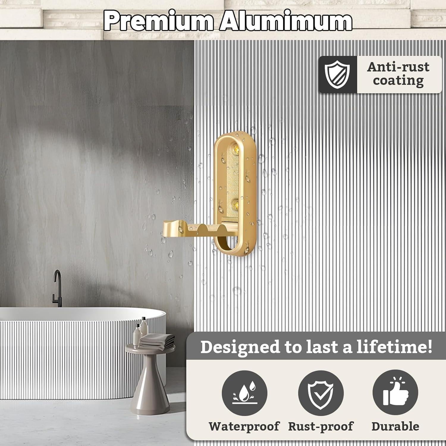 Ganchos de Pared Plegables Grnheat Dorados 4 Piezas 18 kg