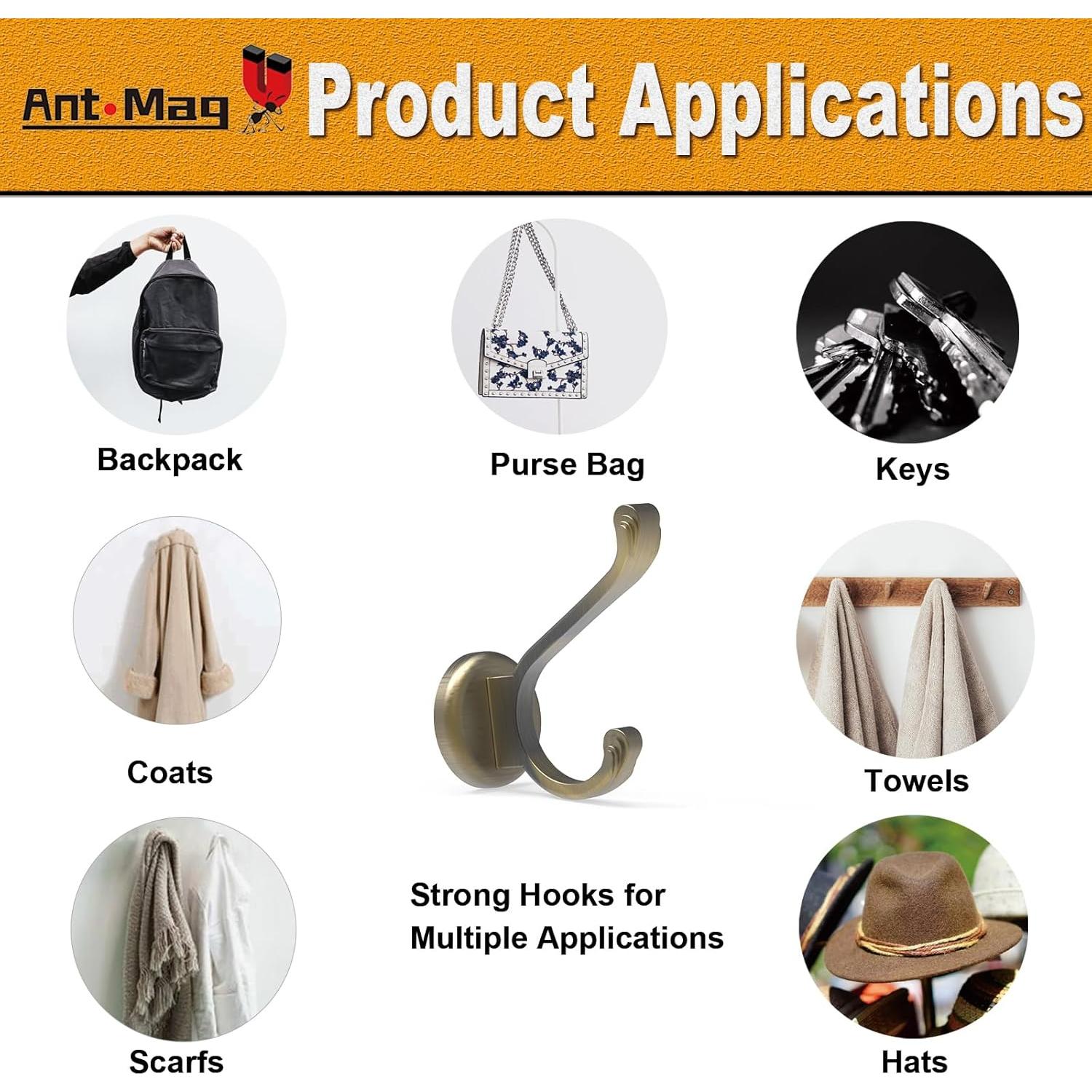 Ganchos Magnéticos Ant Mag 64kg Neodimio 4 Paquete Bronce