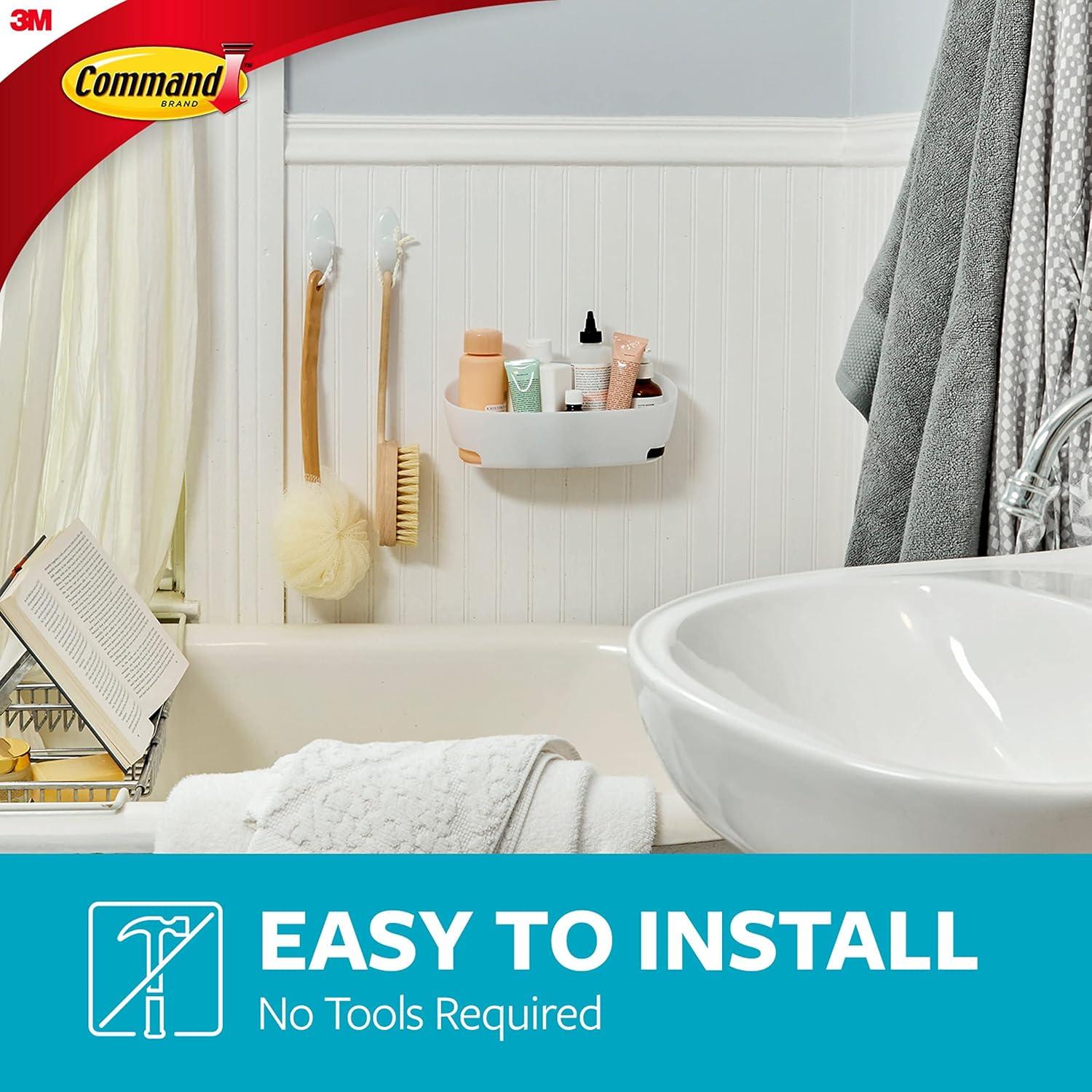 Juego organizador de baño Command 5 piezas - Caddy, jabonera, soporte cepillos