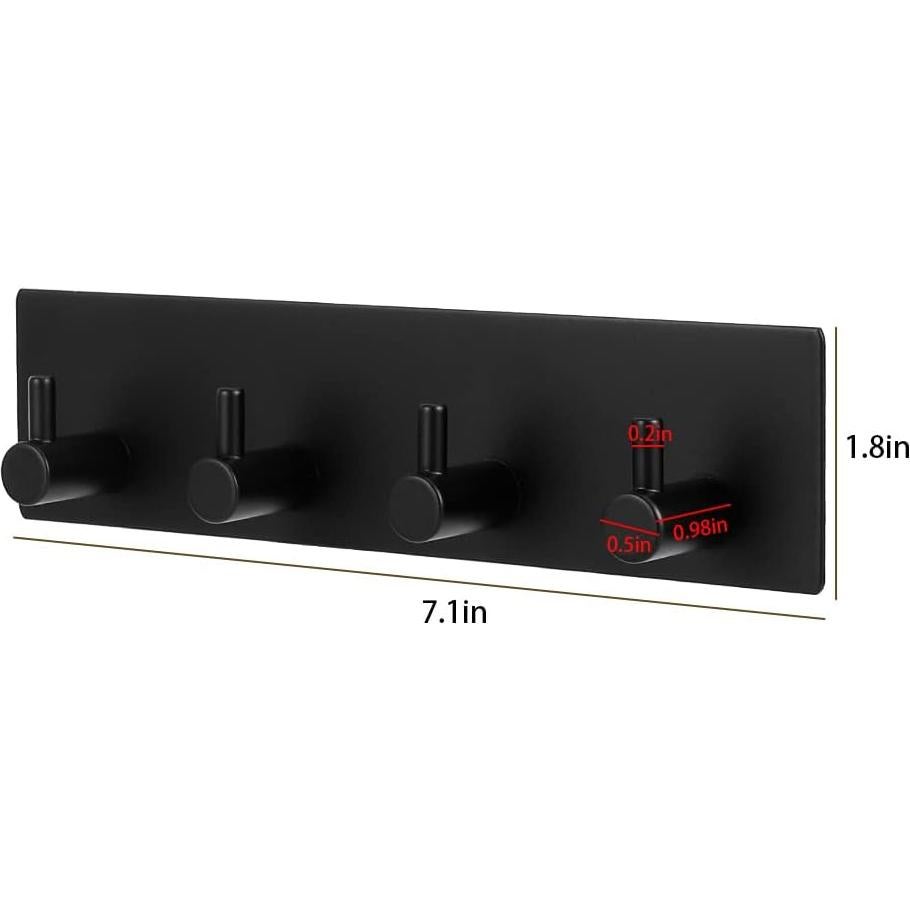 Soporte de Llaves Picowe Negro 4 Filas Acero Inoxidable