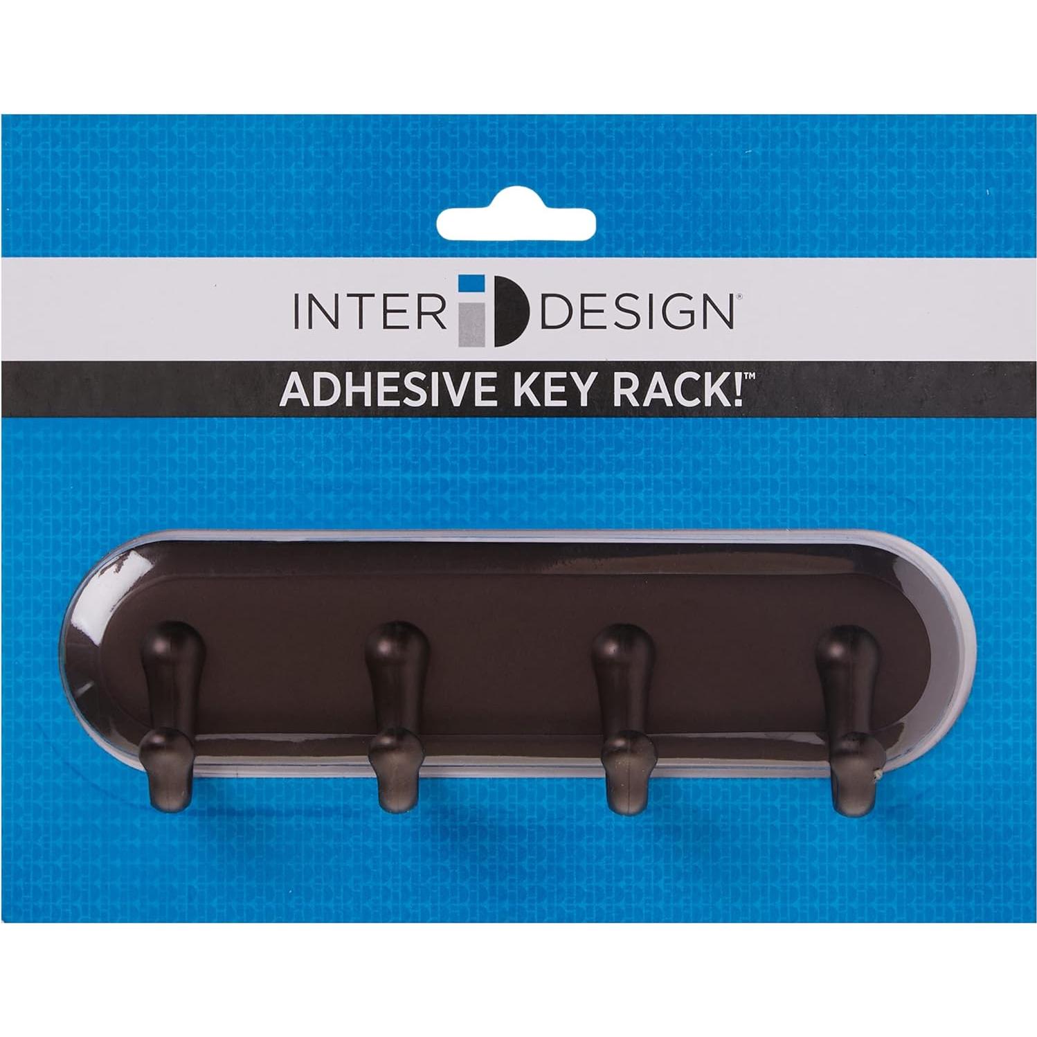 Soporte de Llaves Autoadhesivo InterDesign York 4 Ganchos Bronce