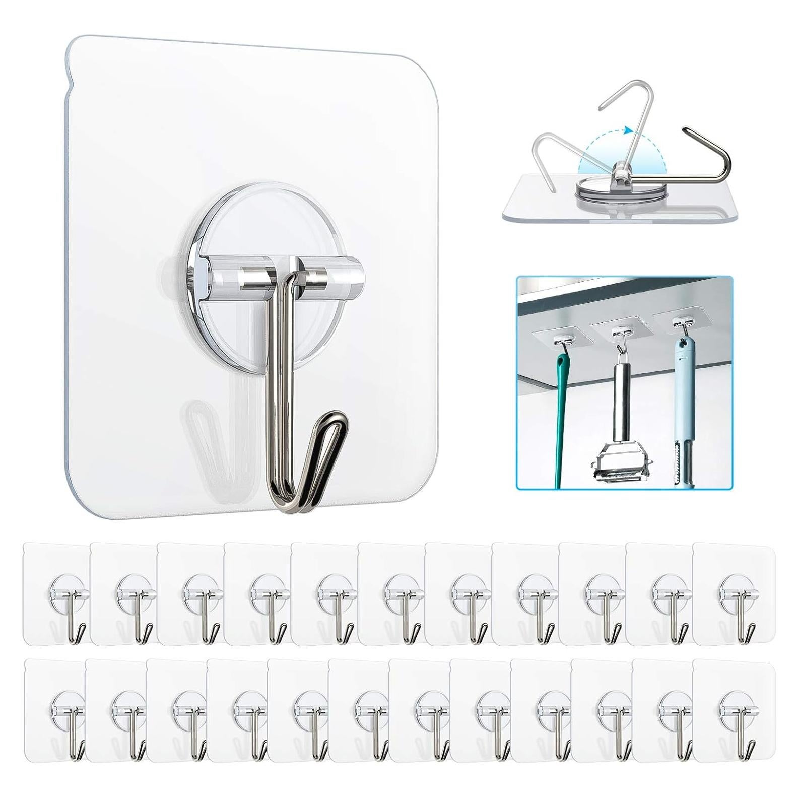 Ganchos Adhesivos ZNBEN Transparentes 5.9kg 10 Paquetes