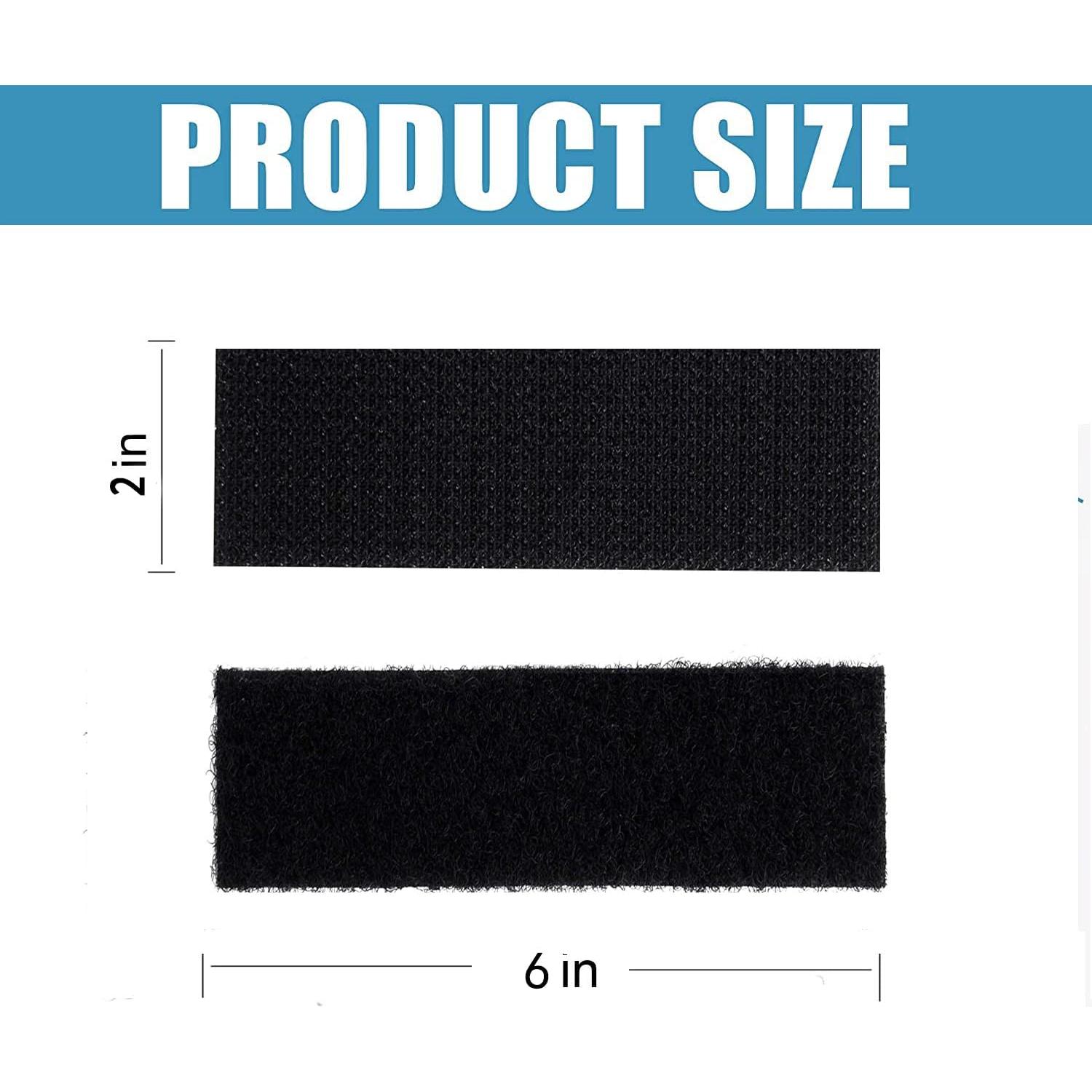 Cinta de Gancho y Bucle Jewoster 8x5x15cm Adhesiva Negra