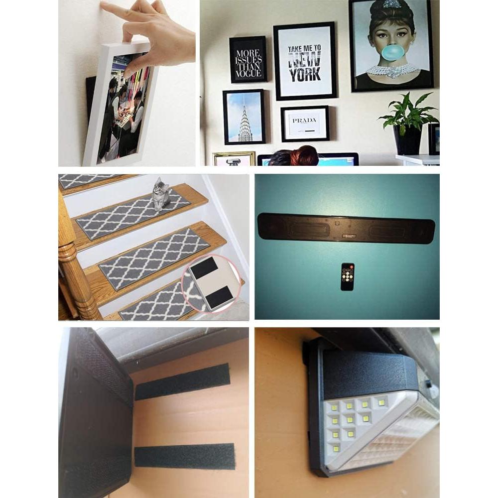 Cinta de Gancho y Bucle Jewoster 8x5x15cm Adhesiva Negra