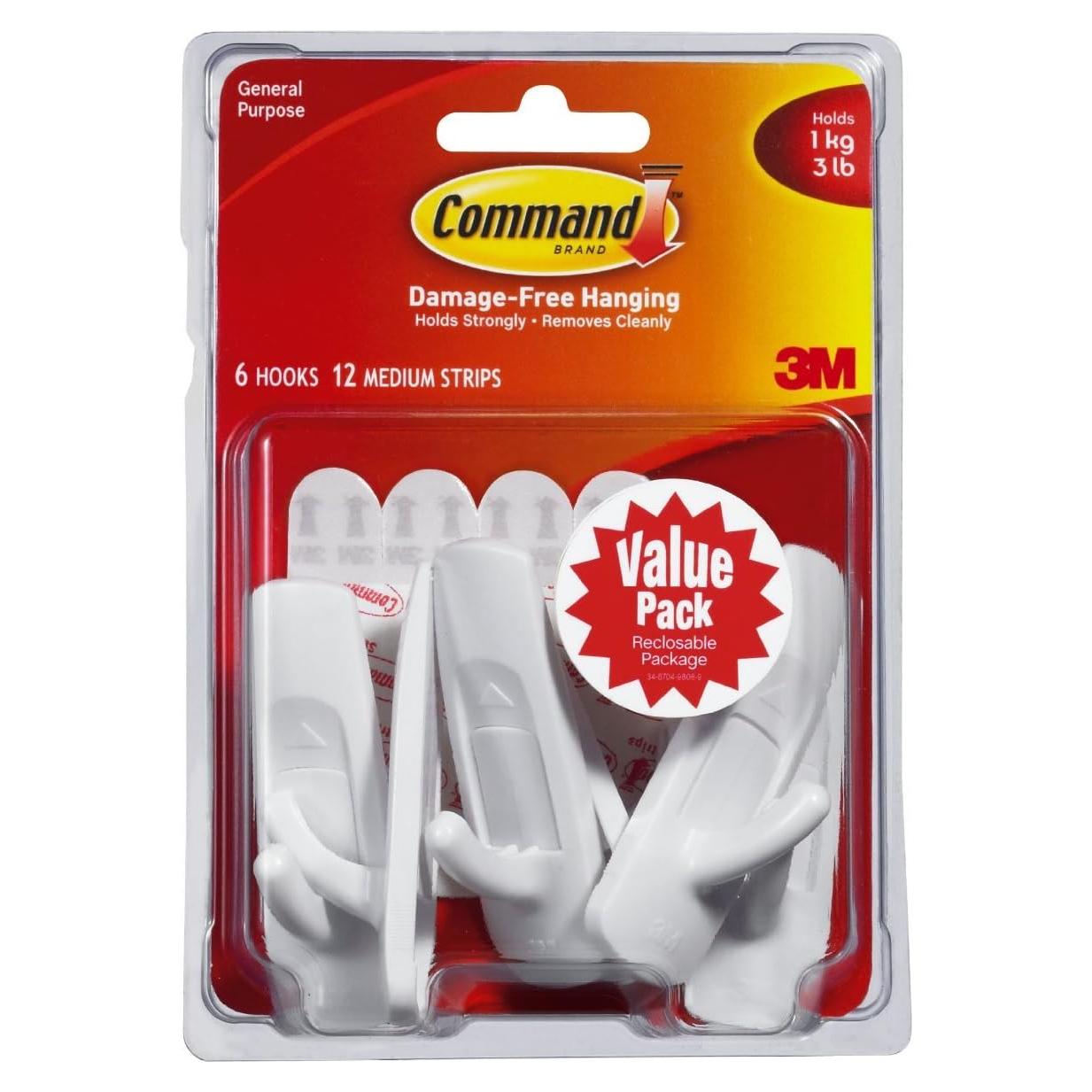 Ganchos Utilitarios Command 12 Piezas 1.36 kg Blancos