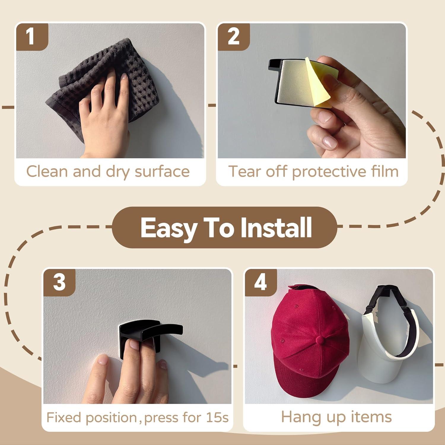 Ganchos para Sombreros Diamerd 14 Piezas Adhesivos Transparente