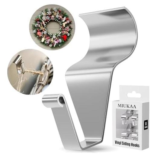 Ganchos para Revestimiento de Vinilo MIUKAA - Paquete de 8, 5.44 kg
