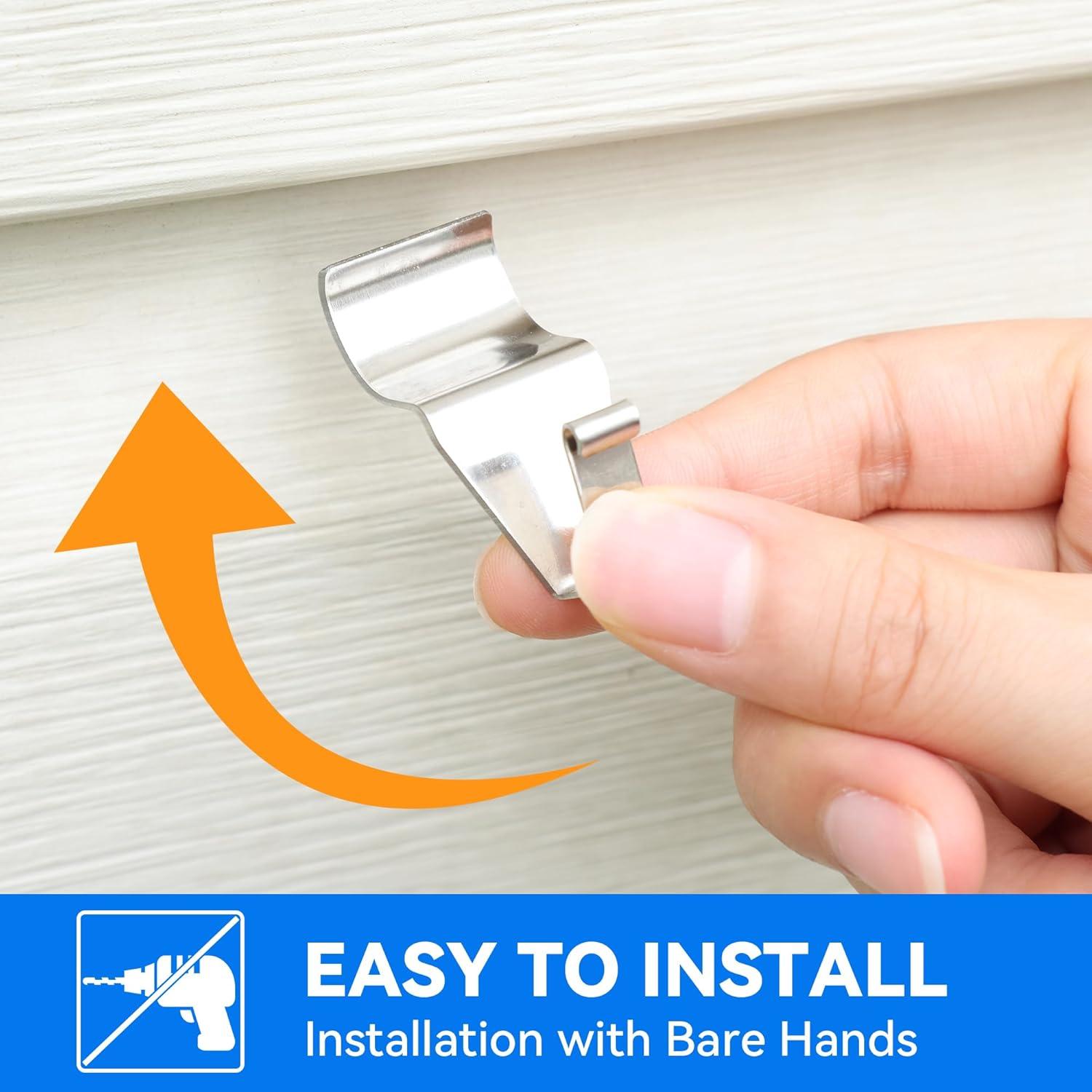 Ganchos para Revestimiento de Vinilo MIUKAA - Paquete de 8, 5.44 kg