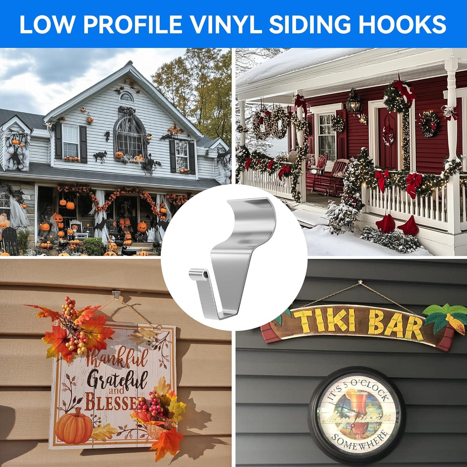 Ganchos para Revestimiento de Vinilo MIUKAA - Paquete de 8, 5.44 kg