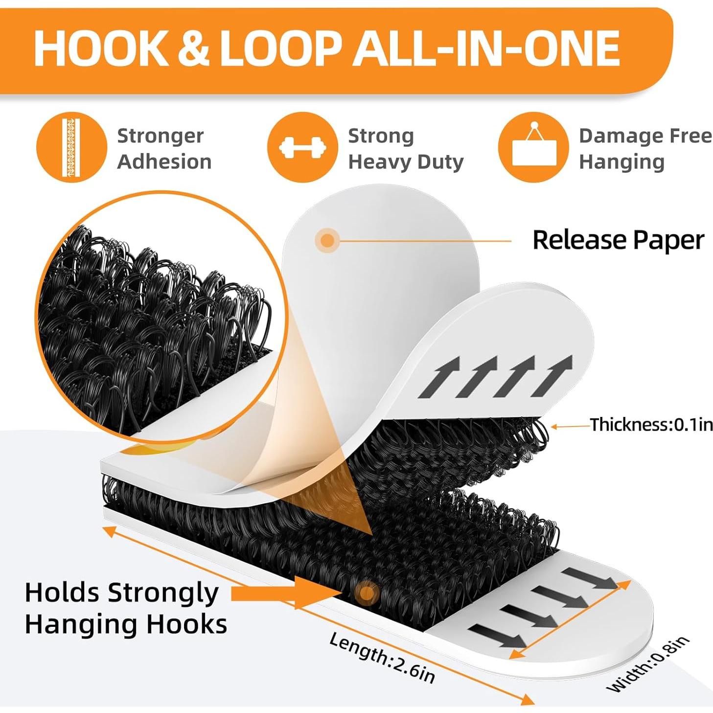 Tiras para colgar cuadros Summerbrite, 56 tiras adhesivas, negro