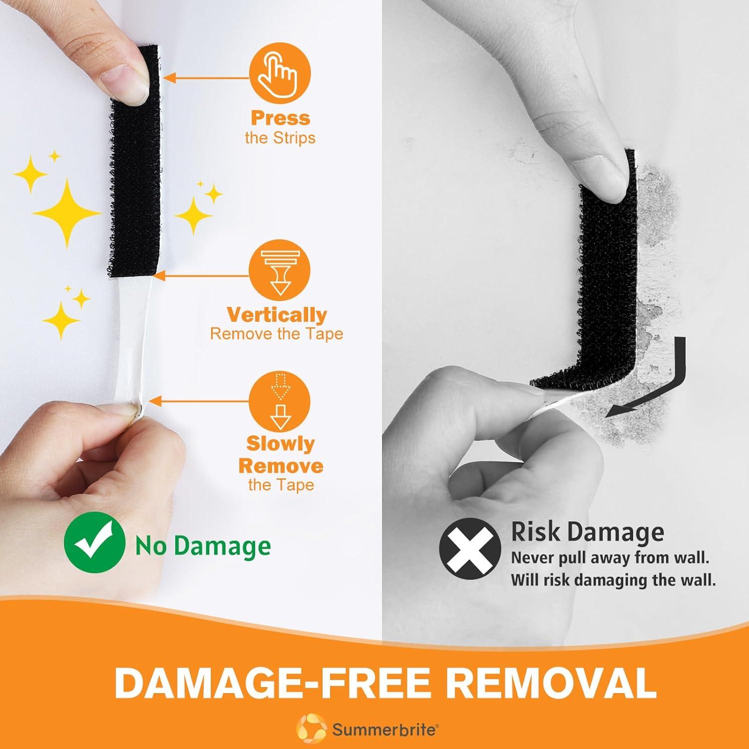 Tiras para colgar cuadros Summerbrite, 56 tiras adhesivas, negro