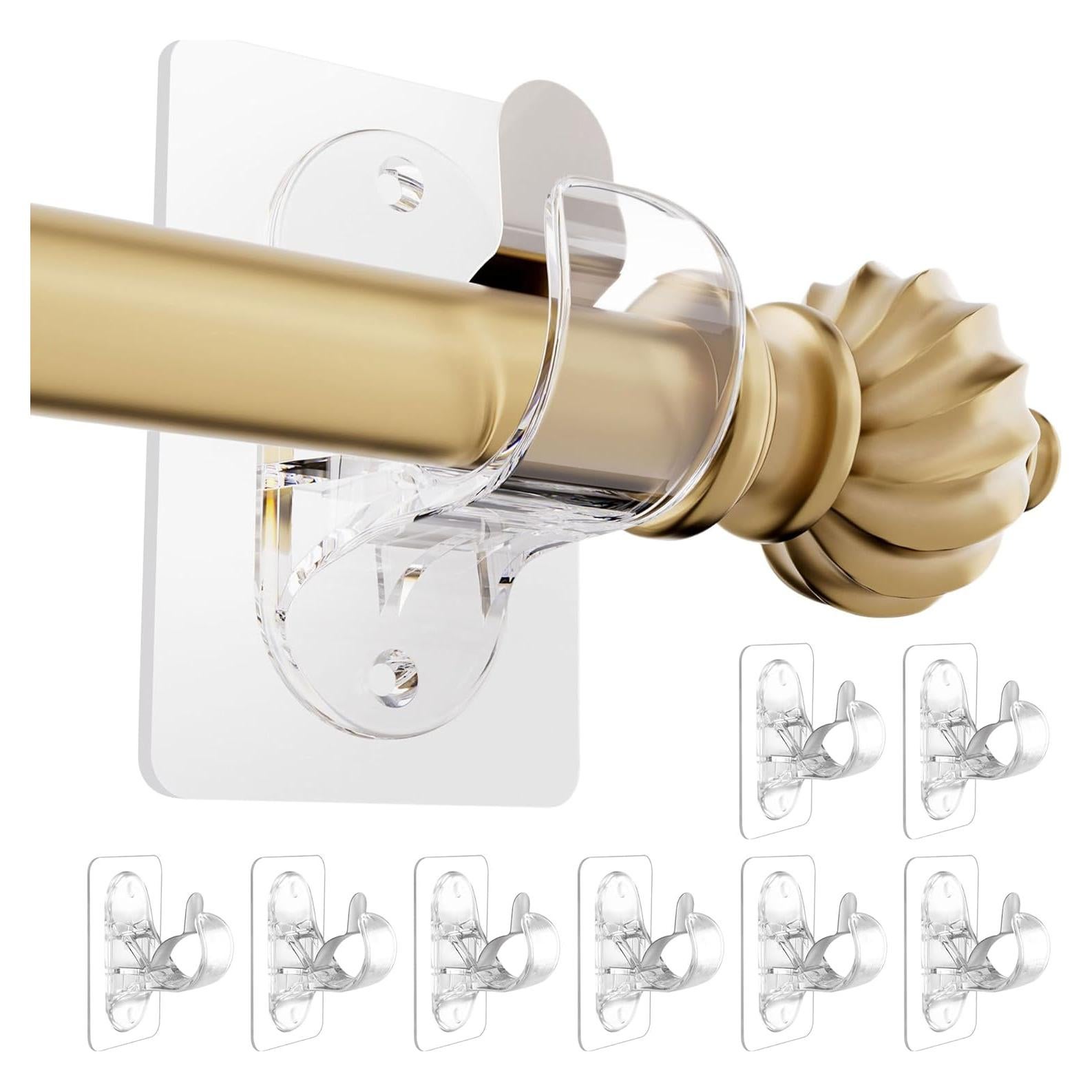 Soportes de Varilla de Cortina MUAKIOY 8 Paquete Autoadhesivos